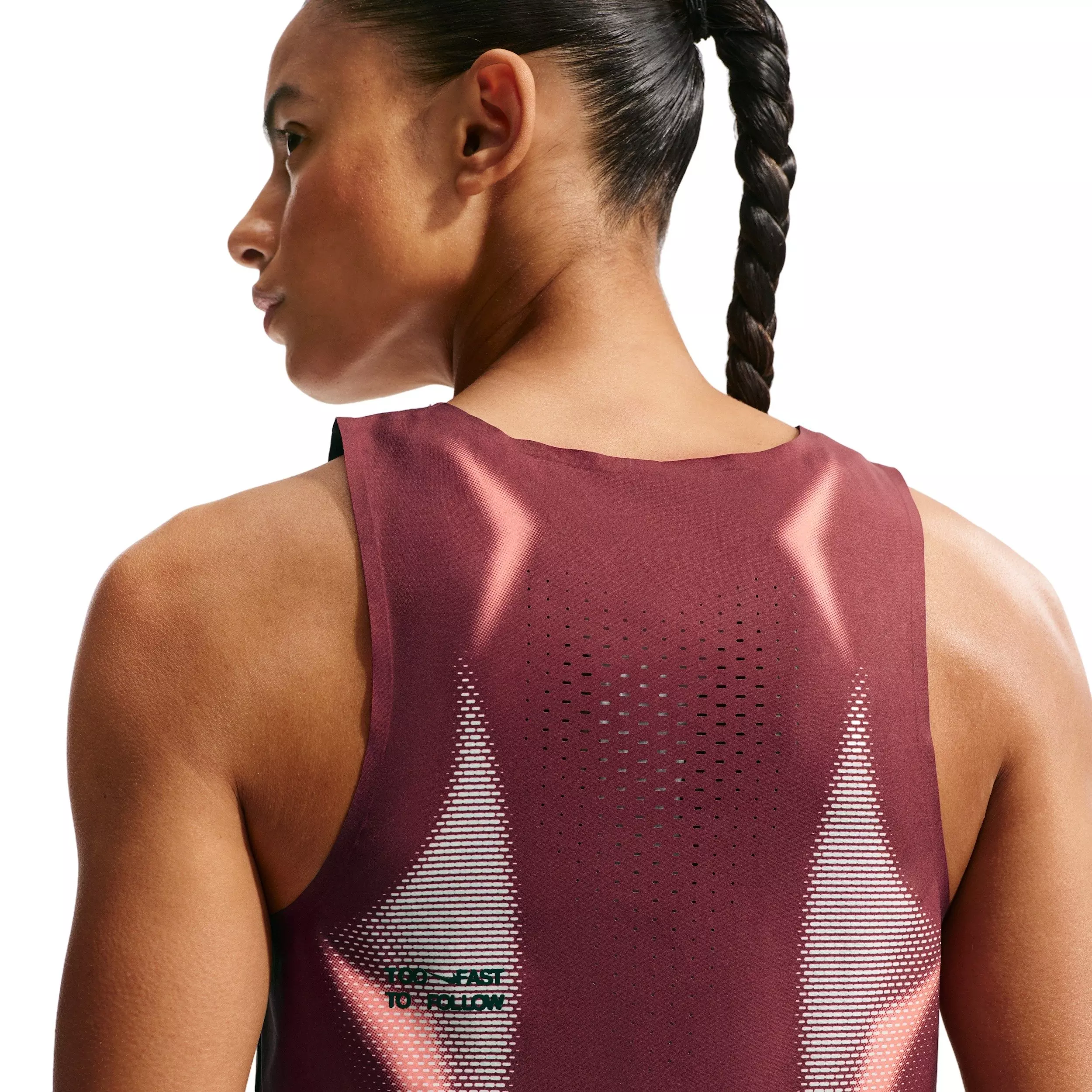 Nike Women's AeroSwift Dri-FIT ADV Cropped Running Tank Top - RED/BLACK