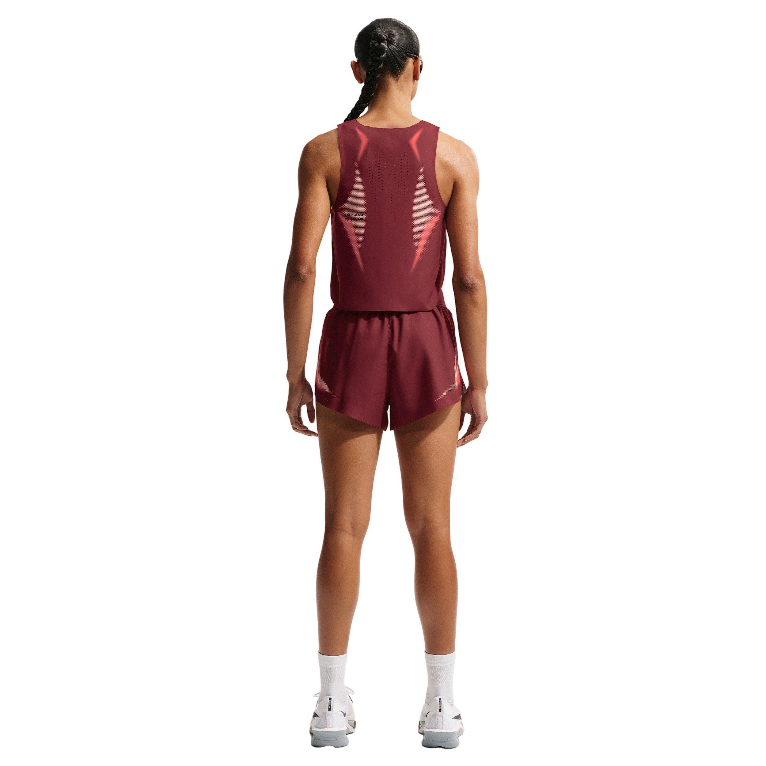 Nike Women's AeroSwift Dri-FIT ADV Cropped Running Tank Top - RED/BLACK Thumbnail View 5