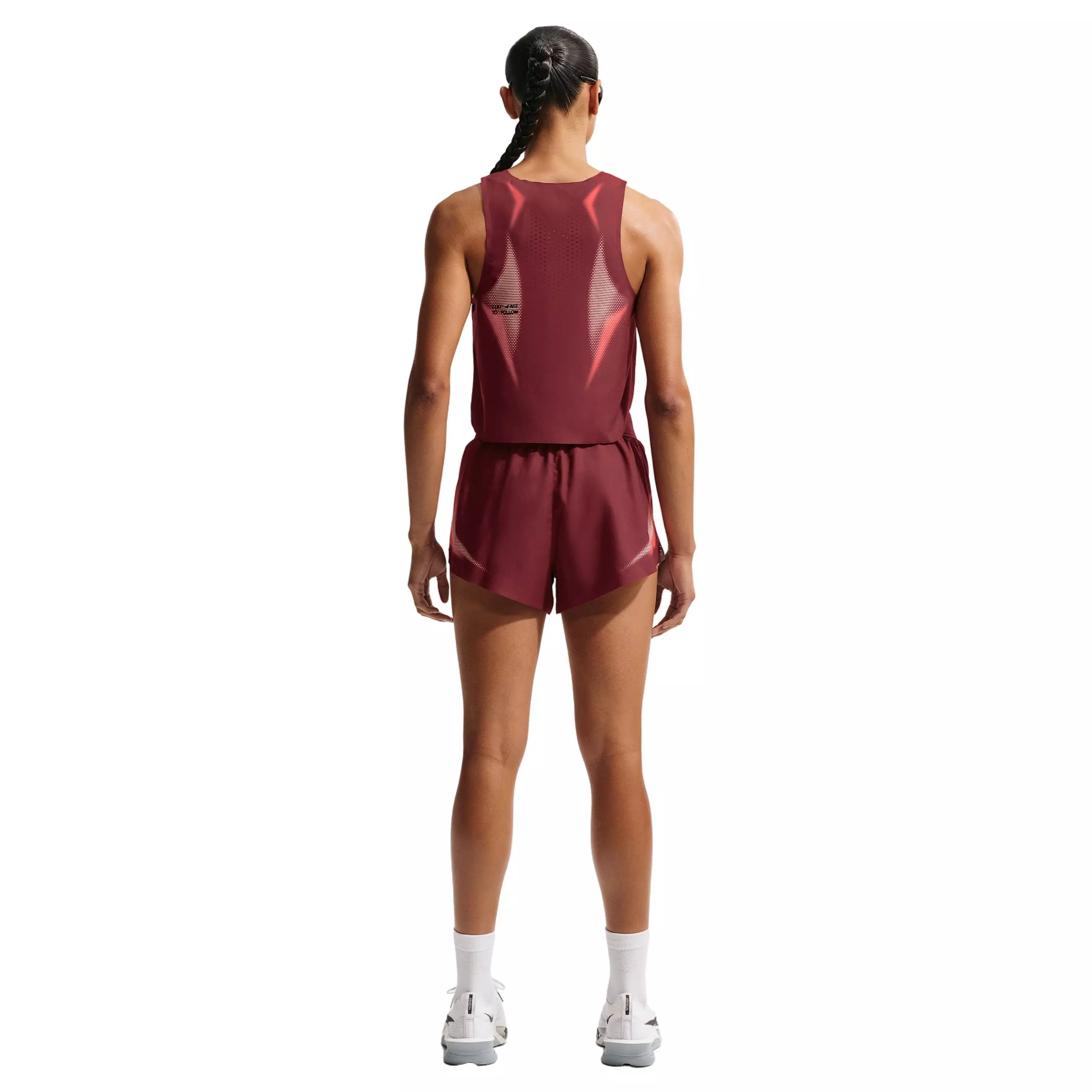 Nike Women's AeroSwift Dri-FIT ADV Cropped Running Tank Top - RED/BLACK