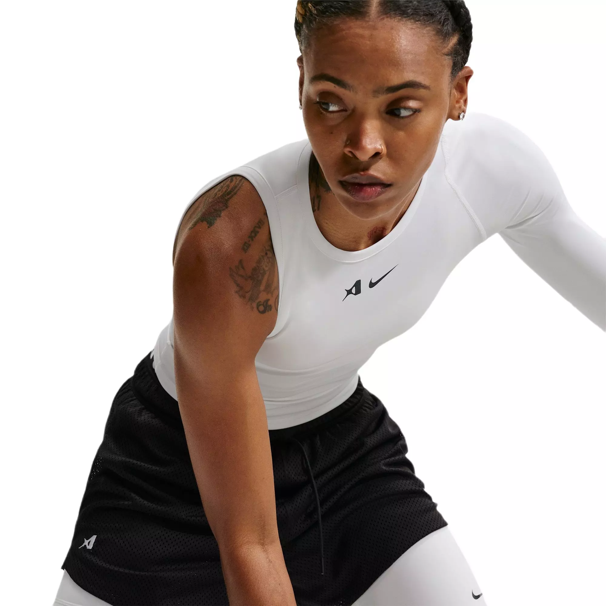 Nike A'ja Wilson Women's A'symmetric Reversible Dri-FIT Basketball Top - WHITE/BLACK