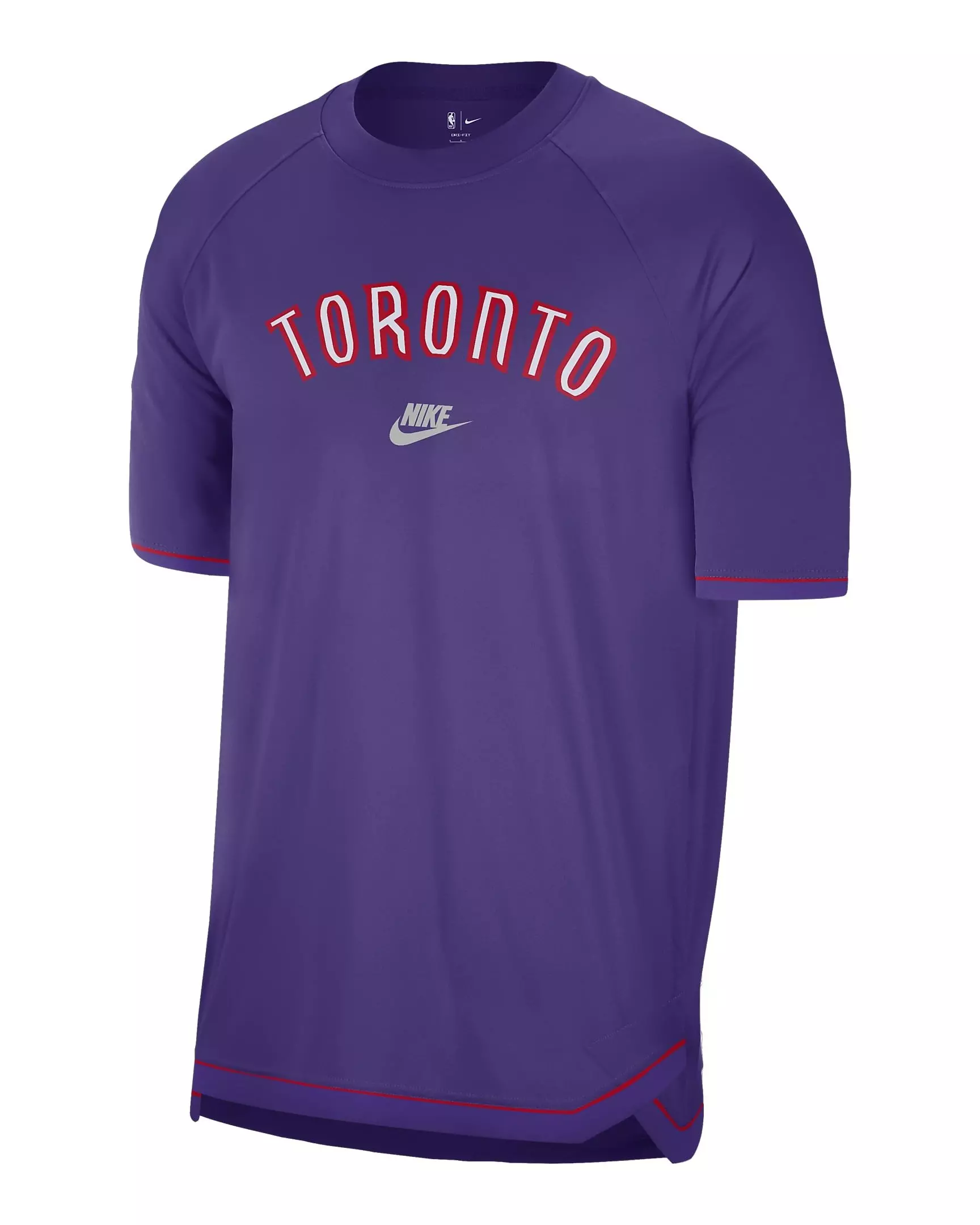 Nike Men's Toronto Raptors Hardwood Classics Dri-FIT NBA Short-Sleeve Pregame T-Shirt - Purple - PURPLE
