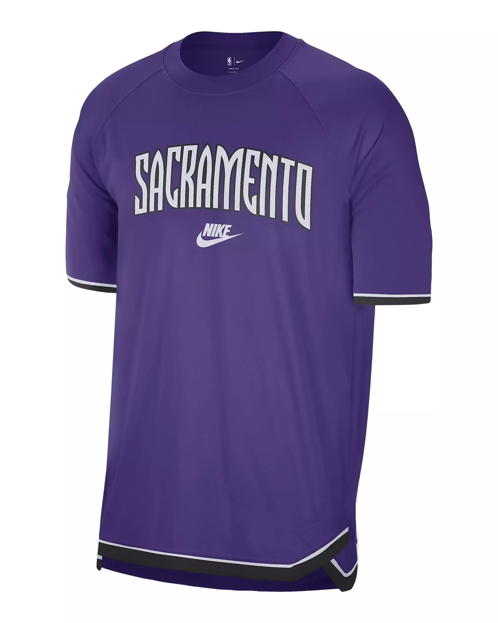Nike Men's Sacramento Kings Hardwood Classics Dri-FIT NBA Short-Sleeve Pregame T-Shirt - Purple - PURPLE