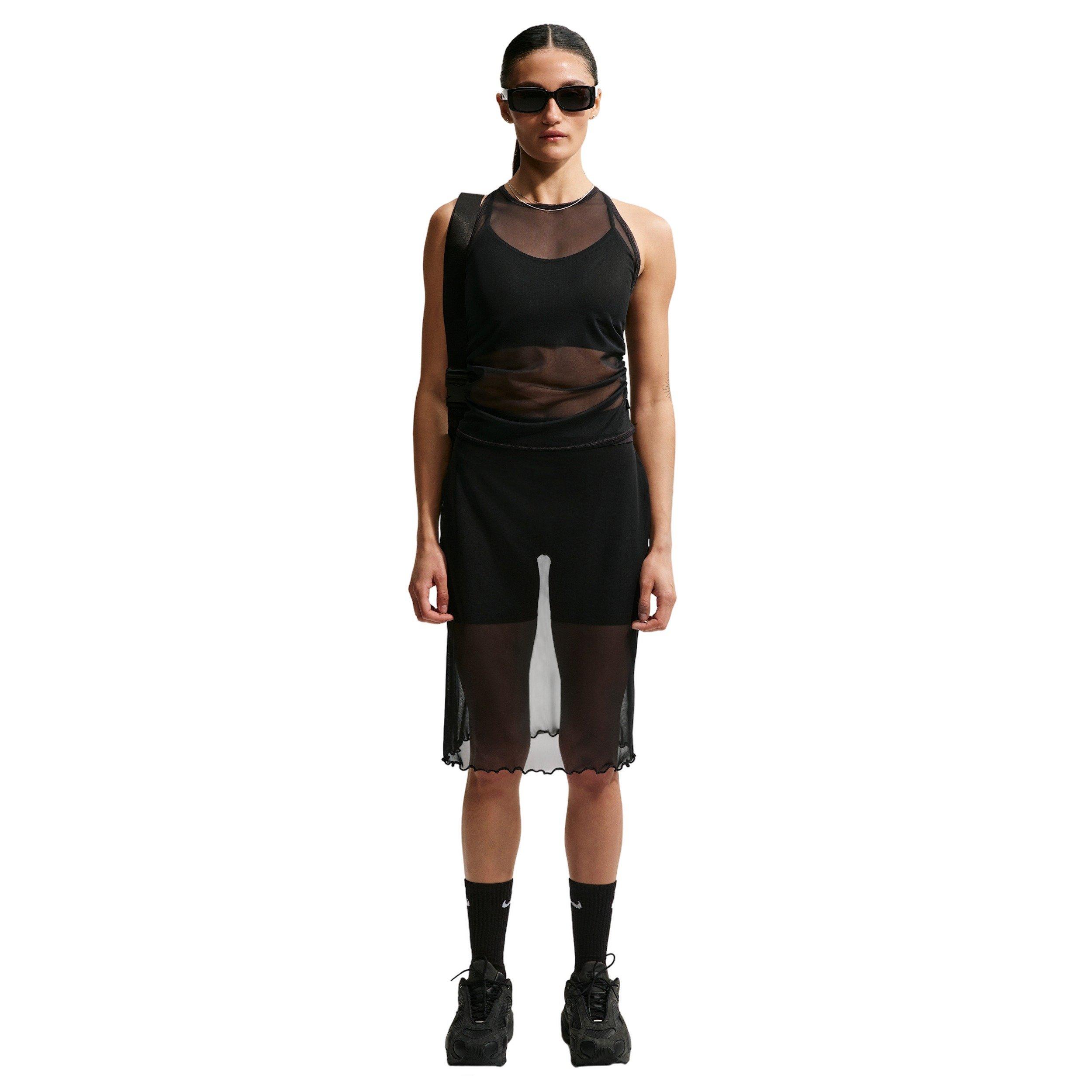 Nike Women's Sportswear Tight Sheer Tank Top - BLACK/OFF-WHITE Thumbnail View 1