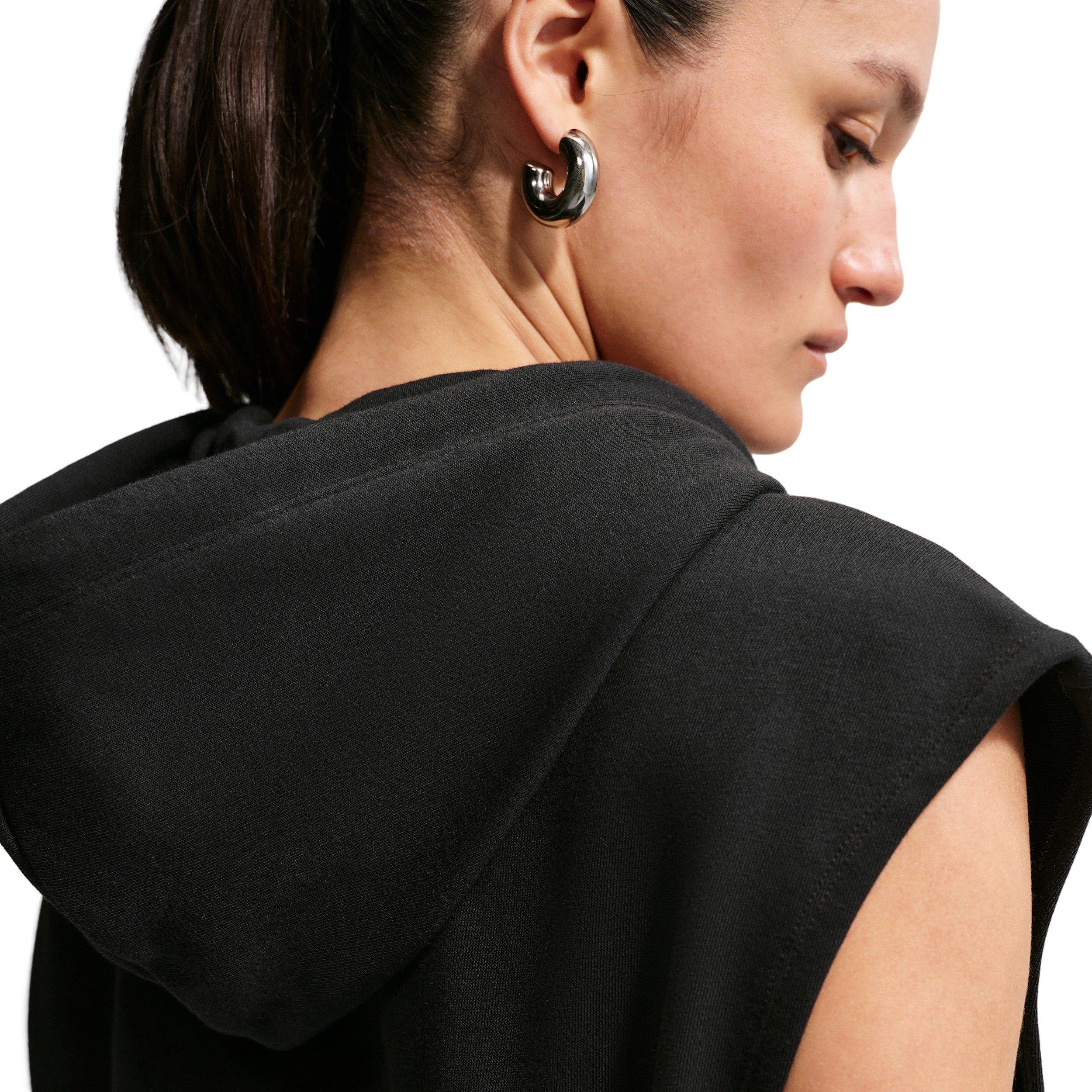 Nike Women's Sportswear Phoenix Fleece Sleeveless Hoodie - BLACK/OFF-WHITE Thumbnail View 2