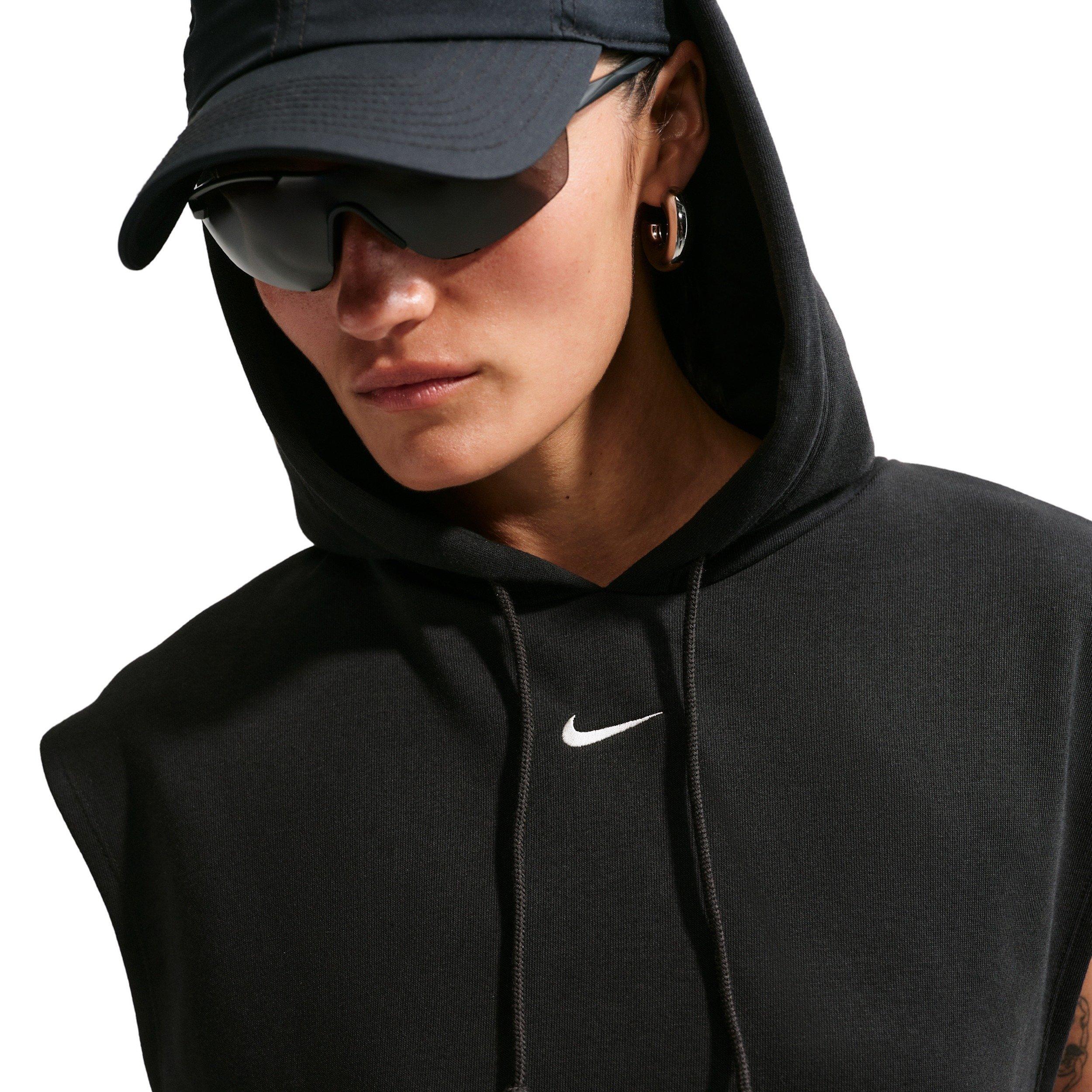 Nike Women's Sportswear Phoenix Fleece Sleeveless Hoodie - BLACK/OFF-WHITE Thumbnail View 3