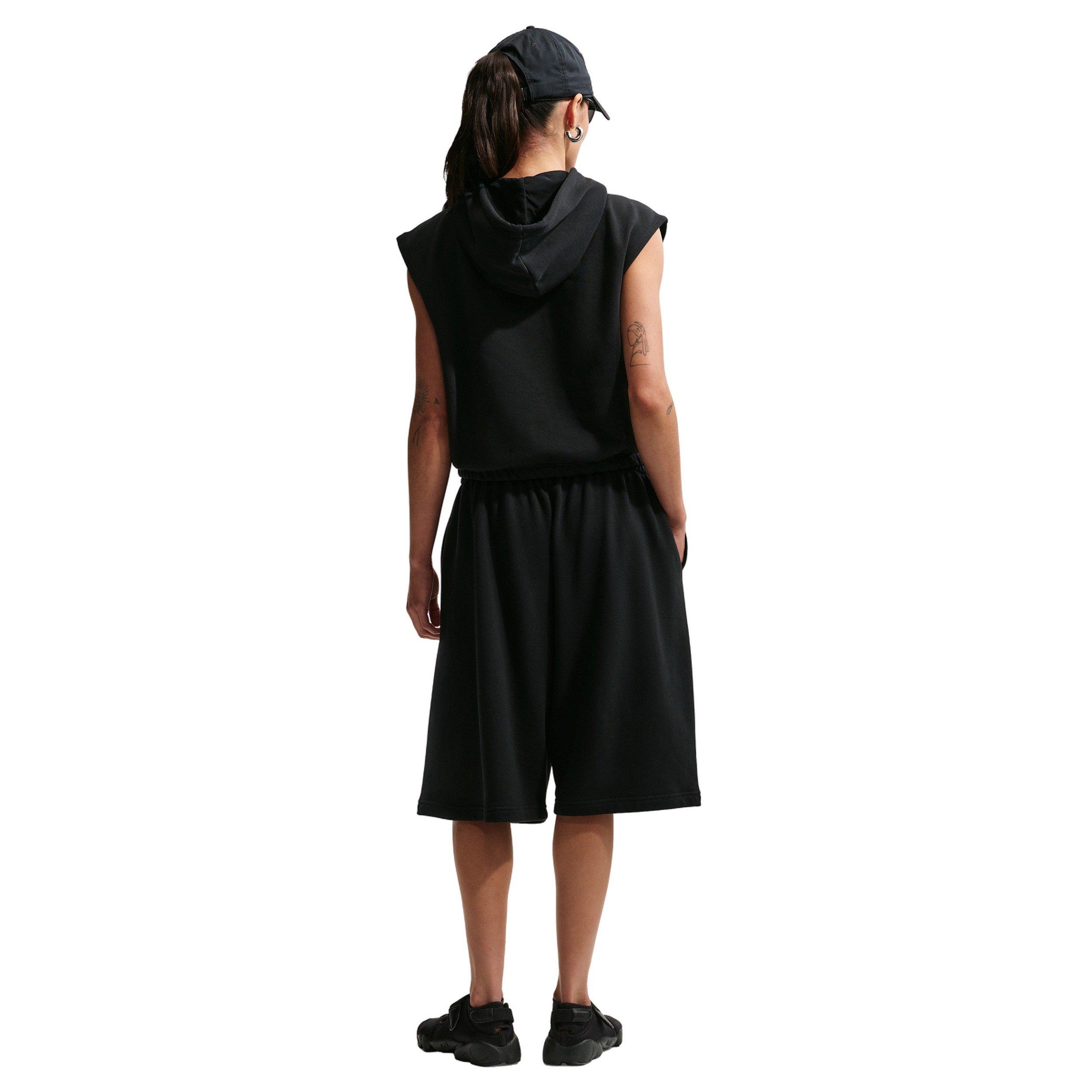 Nike Women's Sportswear Phoenix Fleece Sleeveless Hoodie - BLACK/OFF-WHITE Thumbnail View 5