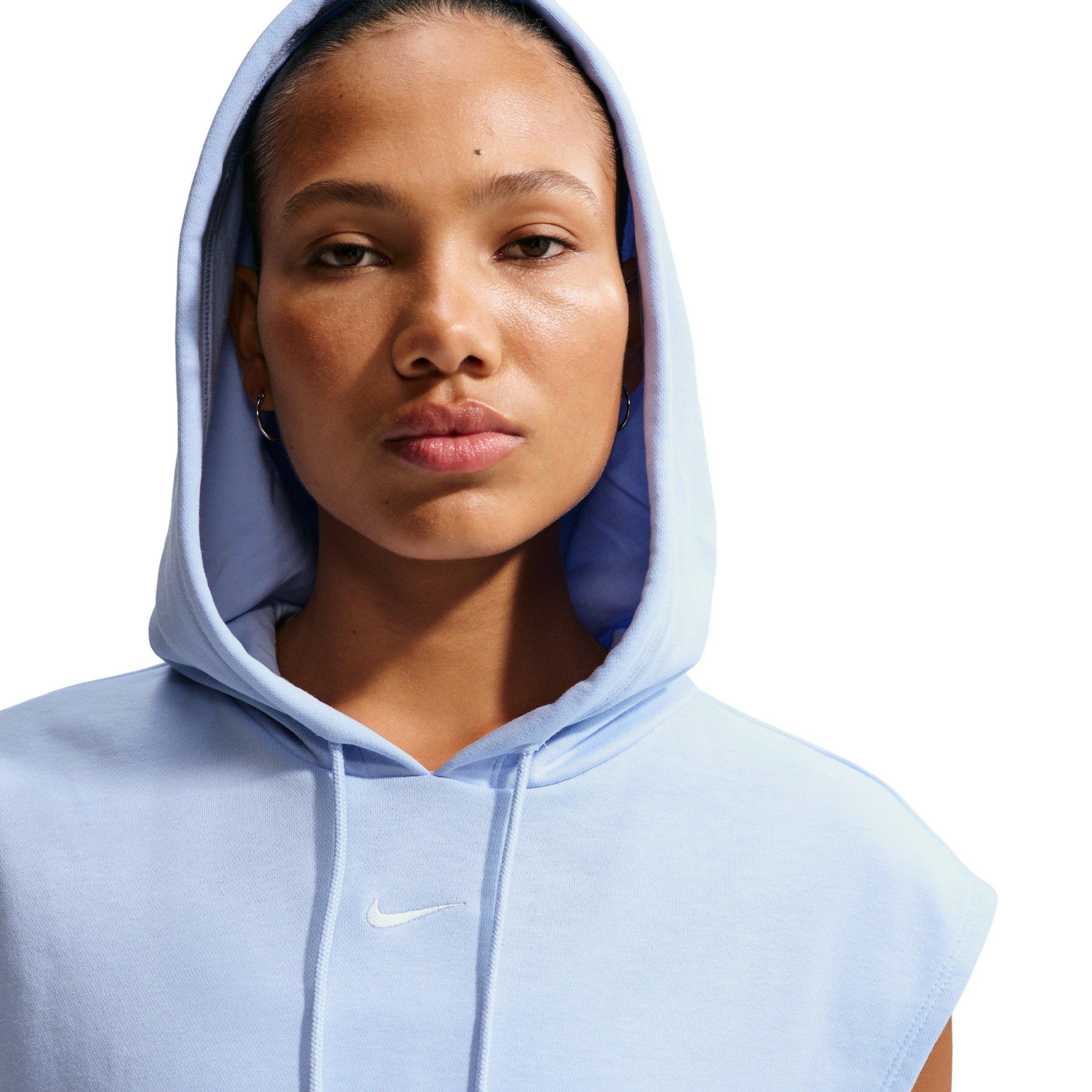 Nike Women's Sportswear Phoenix Fleece Sleeveless Hoodie - BLUE Thumbnail View 3