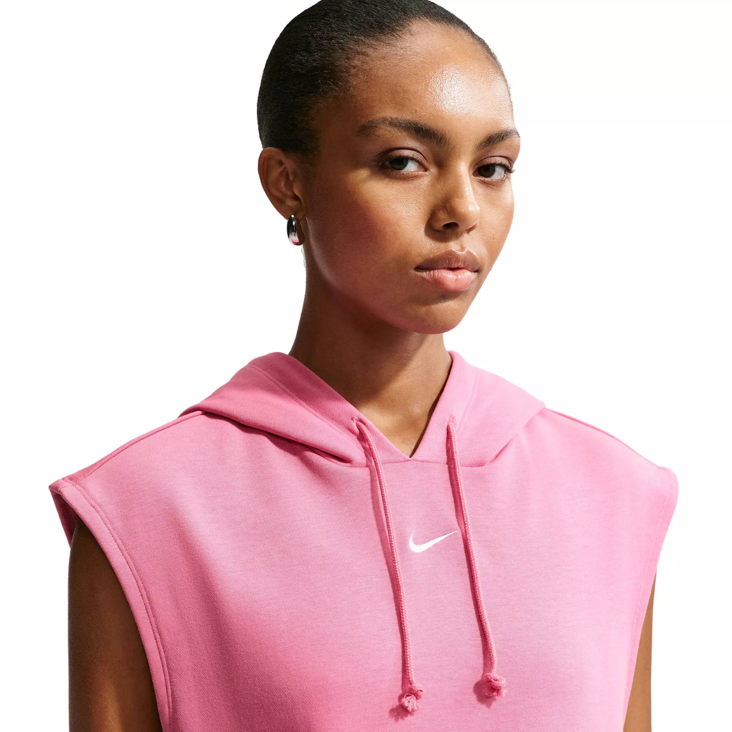 Nike Women's Sportswear Phoenix Fleece Sleeveless Hoodie - PINK