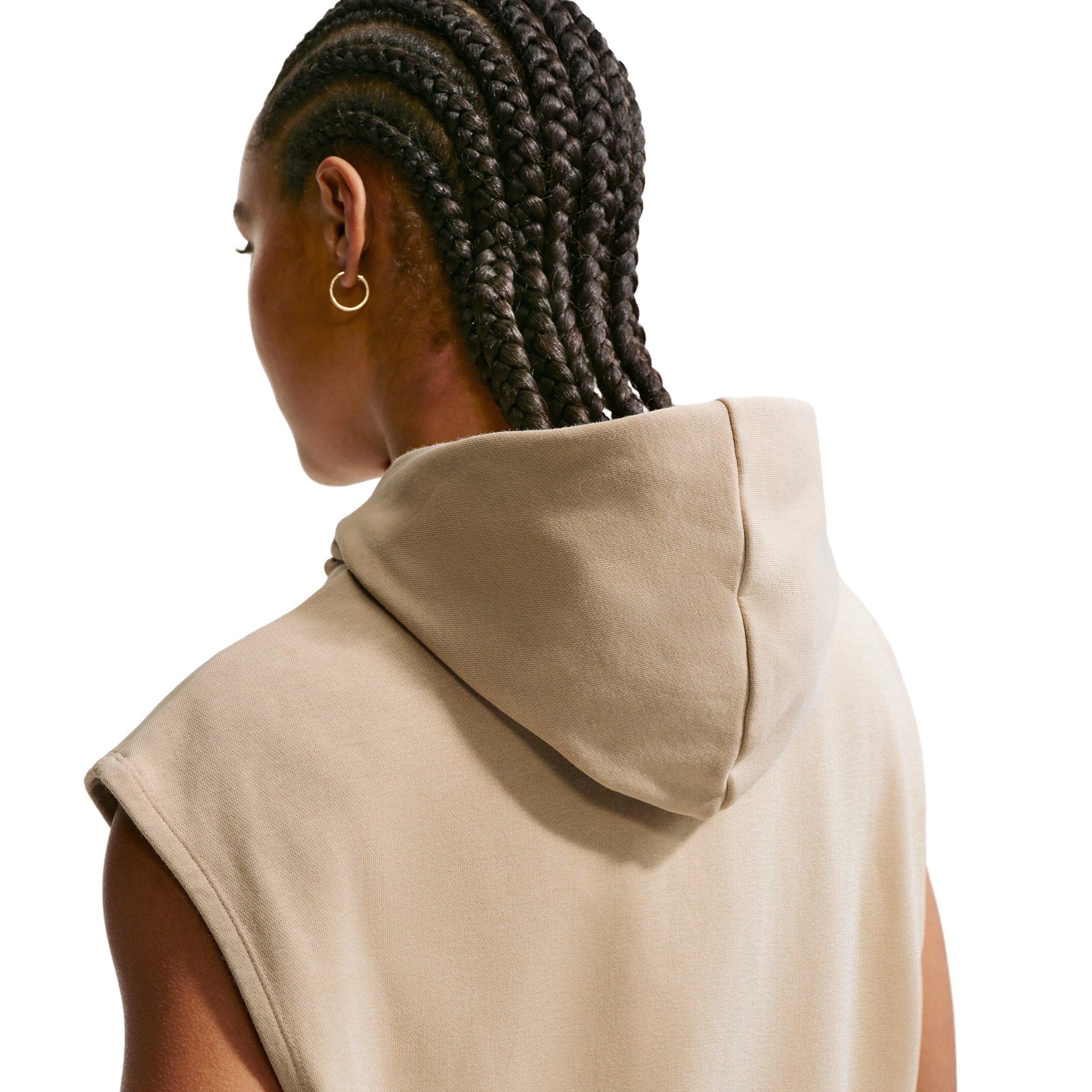 Nike Women's Sportswear Phoenix Fleece Sleeveless Hoodie - TAN Thumbnail View 2