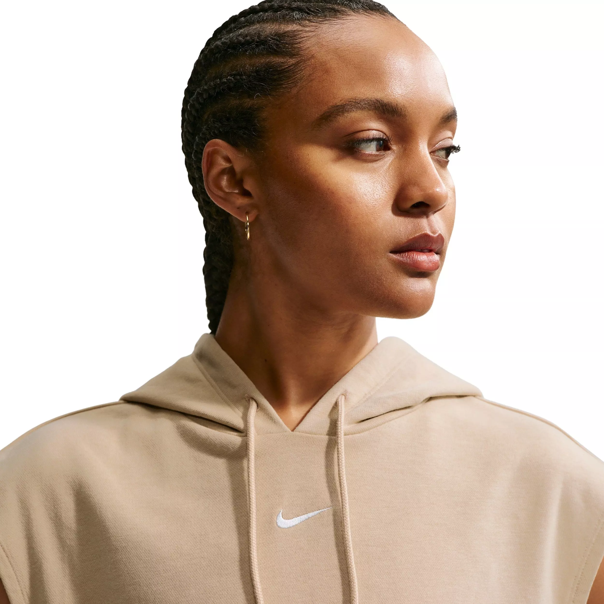Nike Women's Sportswear Phoenix Fleece Sleeveless Hoodie - TAN