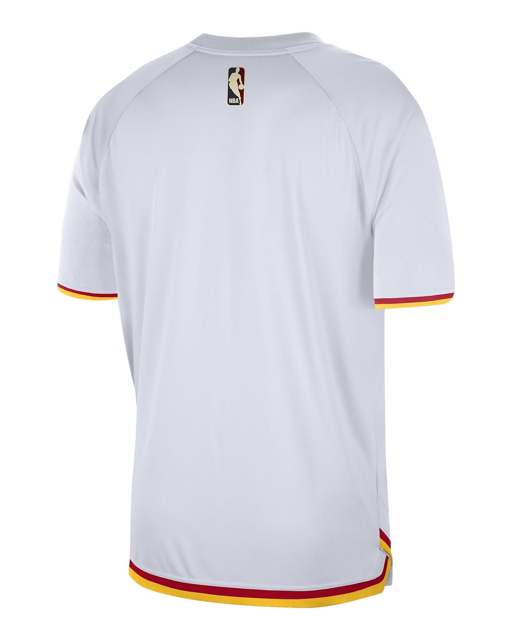 Nike Men's Golden State Warriors Hardwood Classics Dri-FIT NBA Short-Sleeve Pregame T-Shirt - White - WHITE Thumbnail View 2