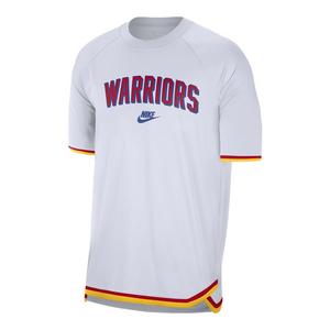 Nike Men's Golden State Warriors Hardwood Classics Dri-FIT NBA Short-Sleeve Pregame T-Shirt - White