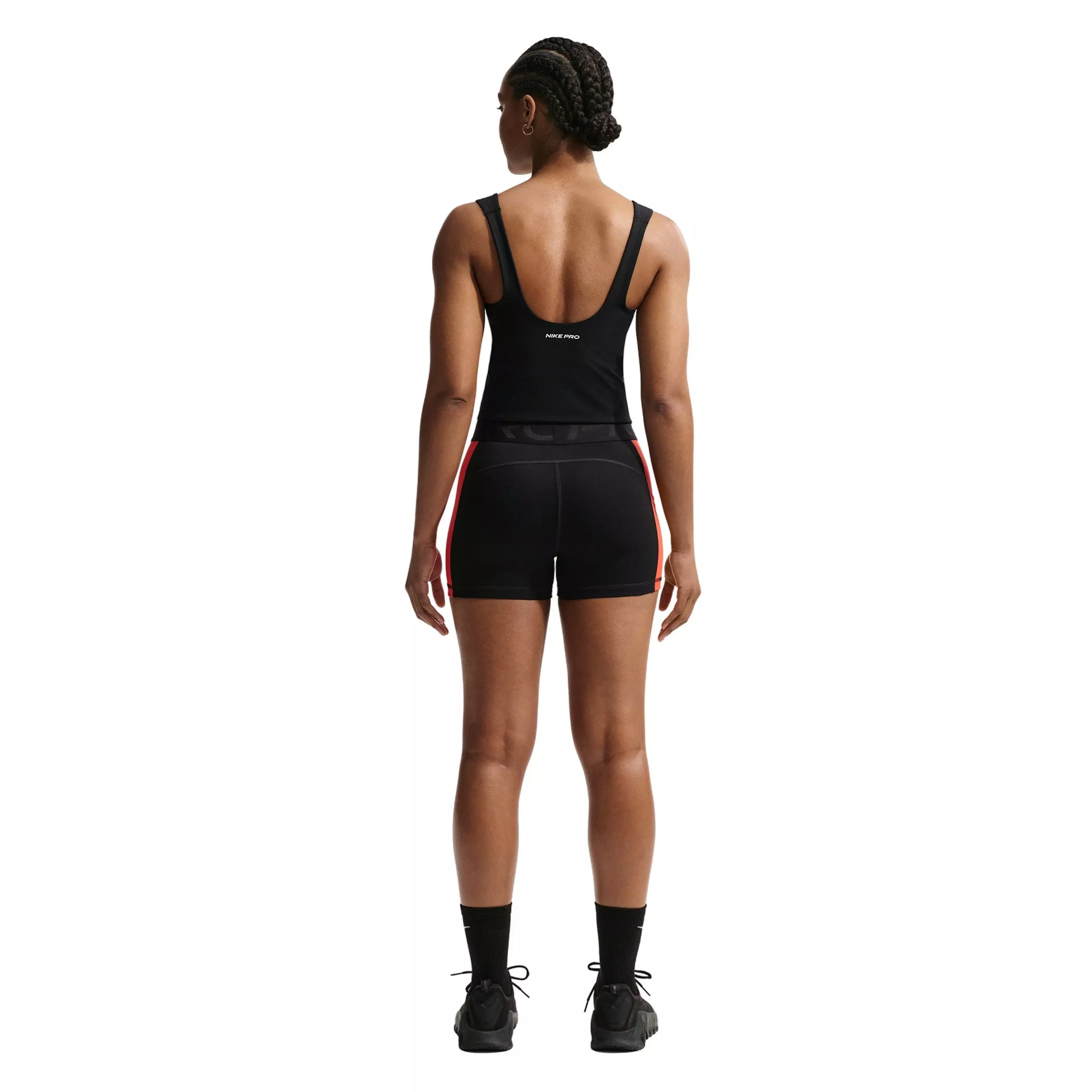Nike Women's Pro Sculpt Medium-Support Padded Sports Bra Tank - BLACK/WHITE