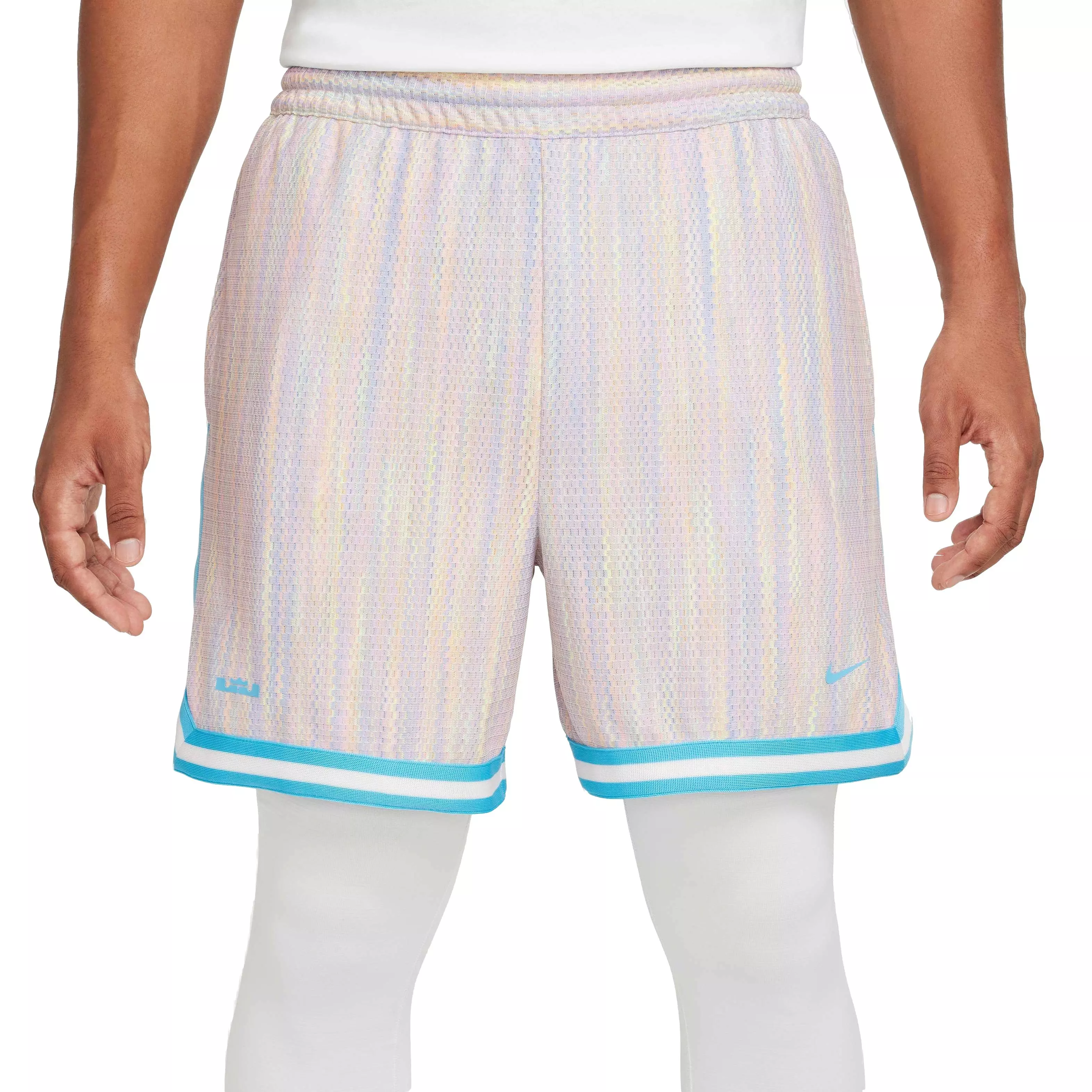 Nike Men's LeBron 6" DNA 3-in-1 Basketball Shorts - WHITE/BLUE