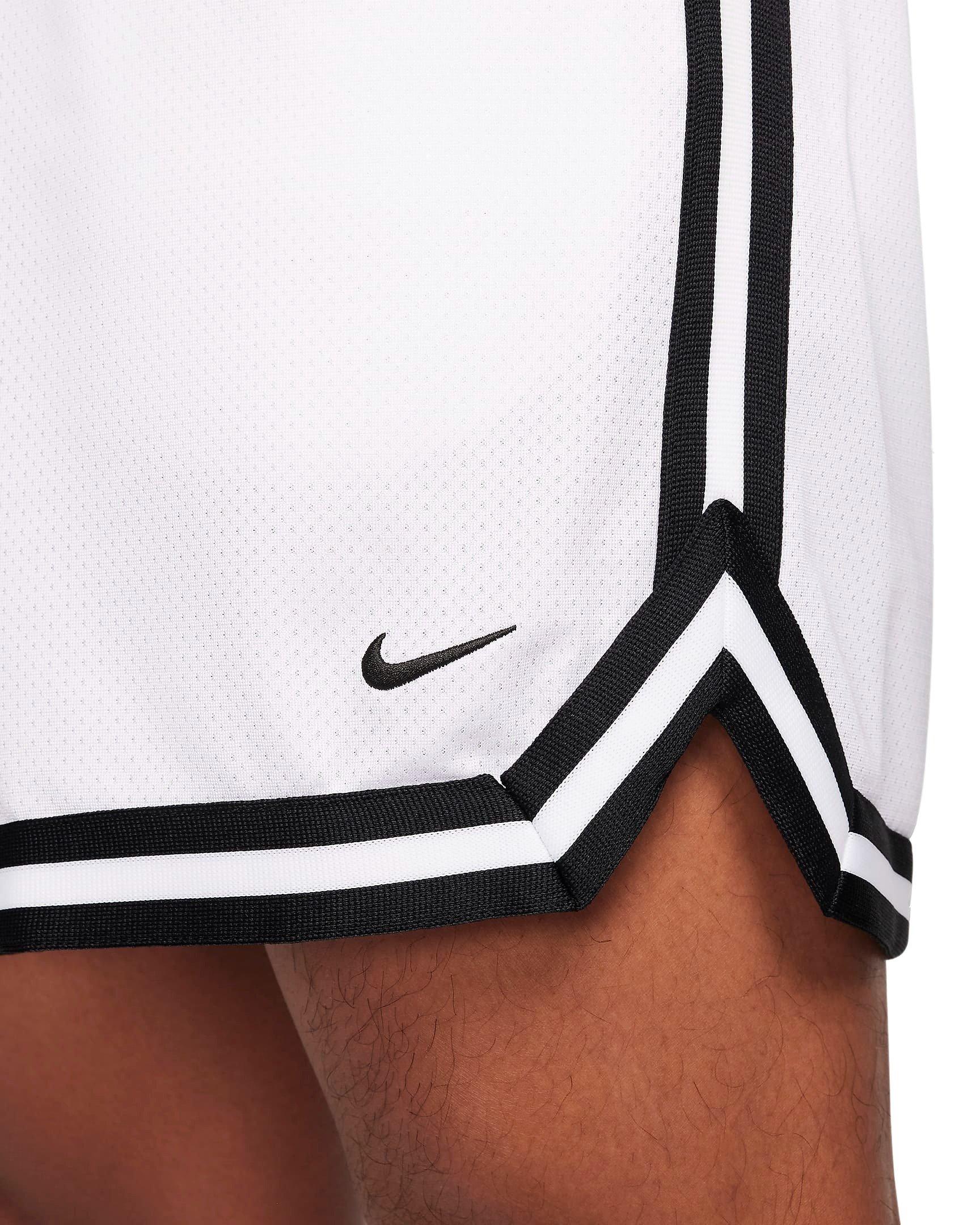 Nike Men's DNA Dri-FIT 6" Basketball Shorts - WHITE/BLACK Thumbnail View 5
