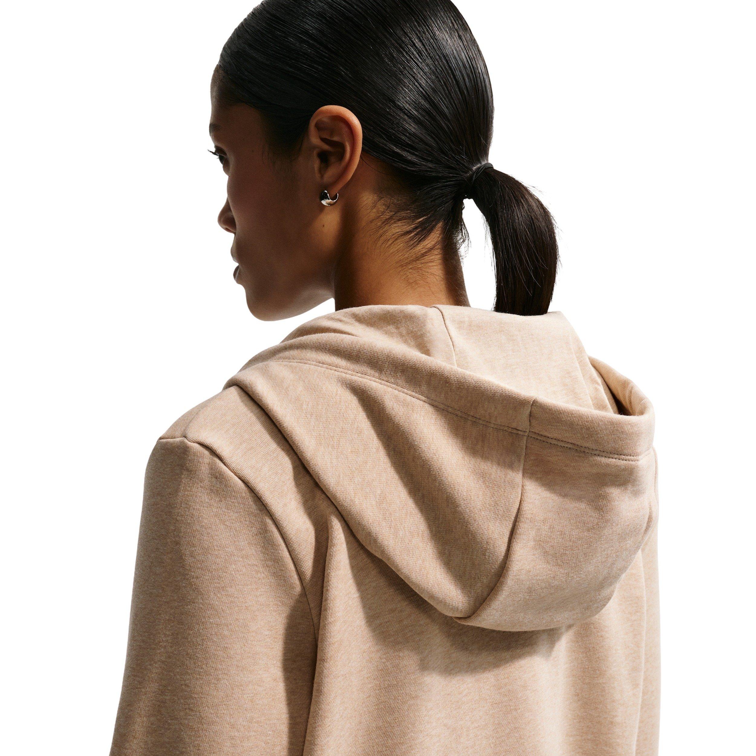 Nike Women's Sportswear Club Fleece Full-Zip Hooded Jacket - Tan - TAN Thumbnail View 4