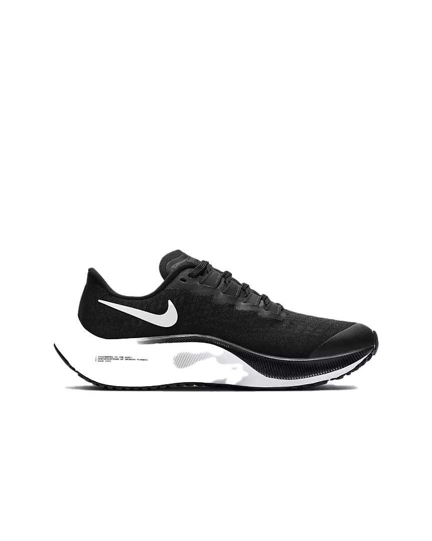 Nike Air Zoom Pegasus 37 "Black/White" Grade School Boys' Running Shoe - BLACK/WHITE