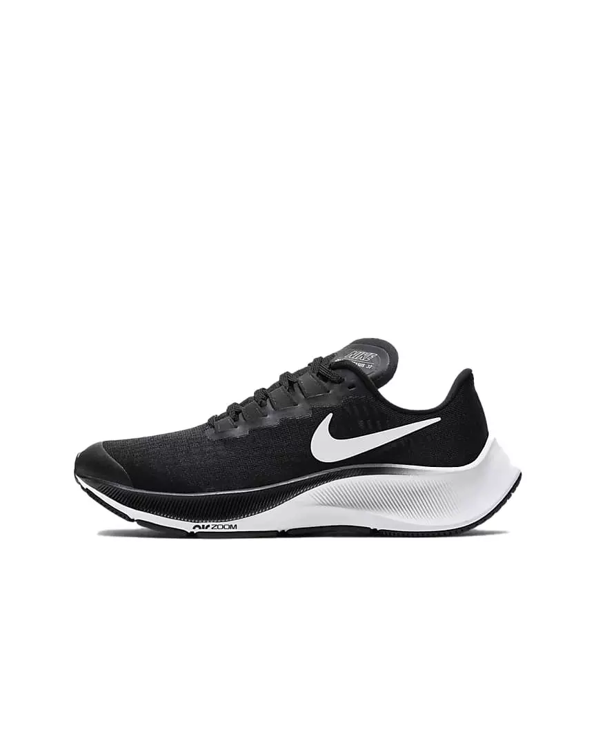 Nike Air Zoom Pegasus 37 "Black/White" Grade School Boys' Running Shoe - BLACK/WHITE