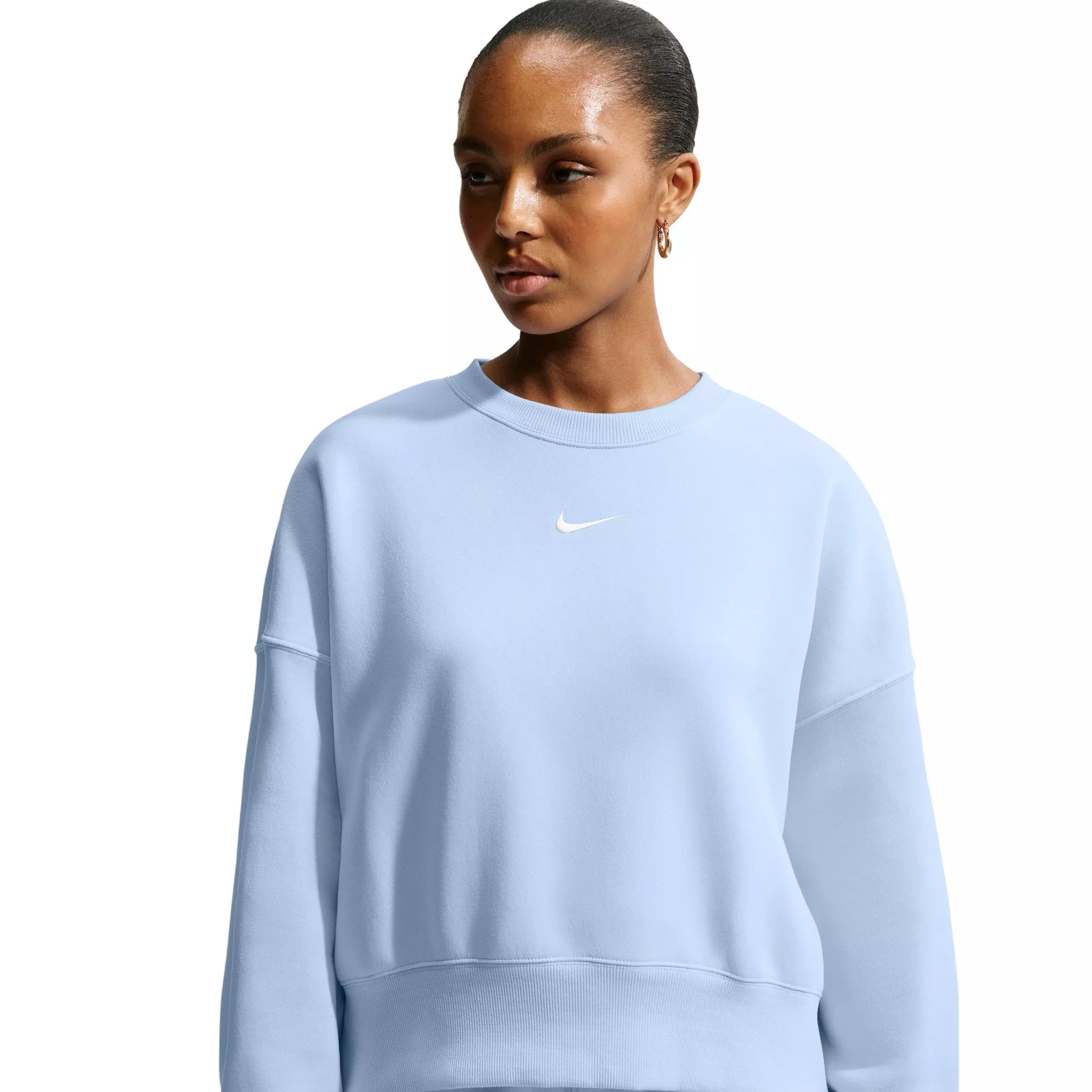 Nike Women's Sportswear Phoenix Fleece Over-Oversized Crew-Neck Sweatshirt - BLUE