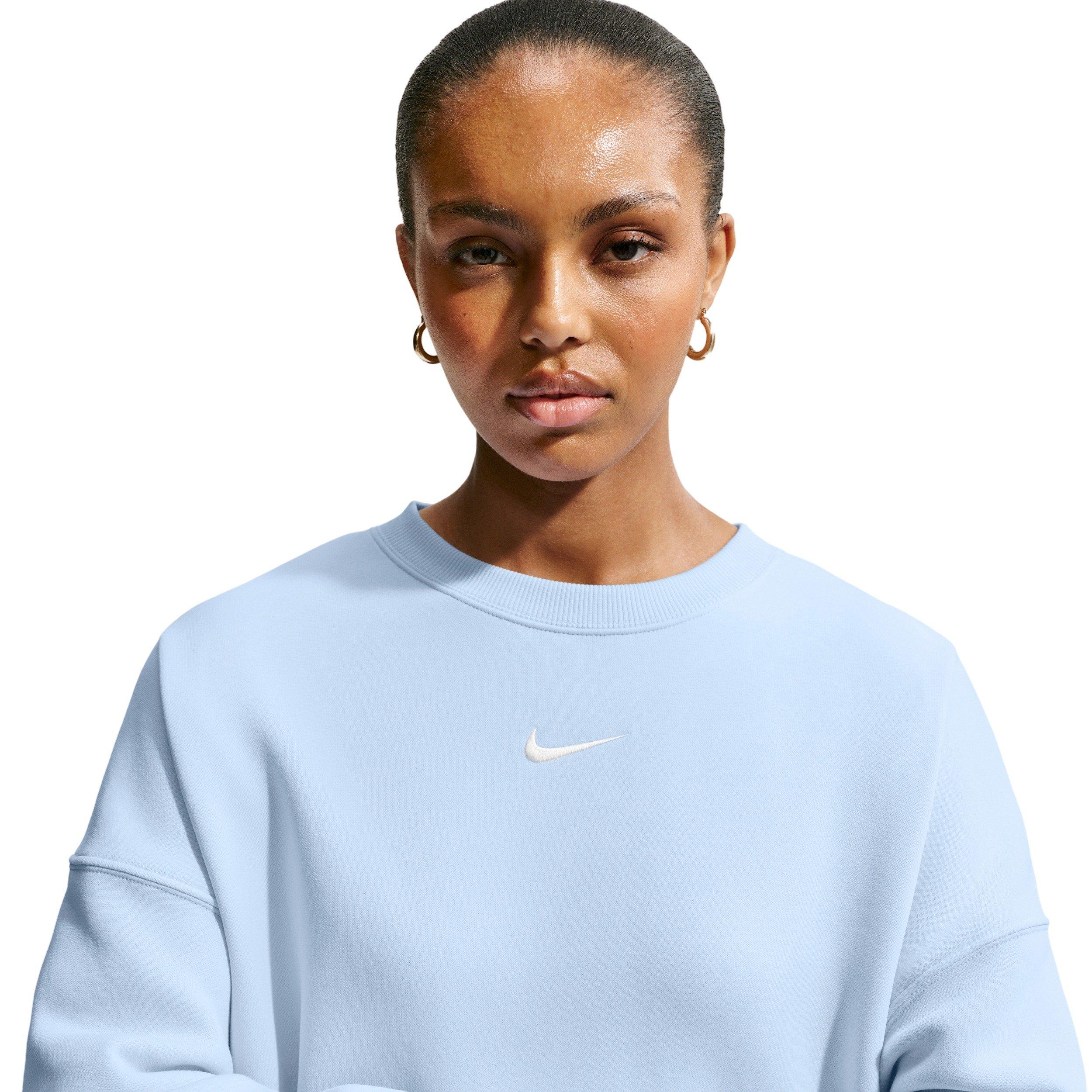 Nike Women's Sportswear Phoenix Fleece Over-Oversized Crew-Neck Sweatshirt - BLUE Thumbnail View 5