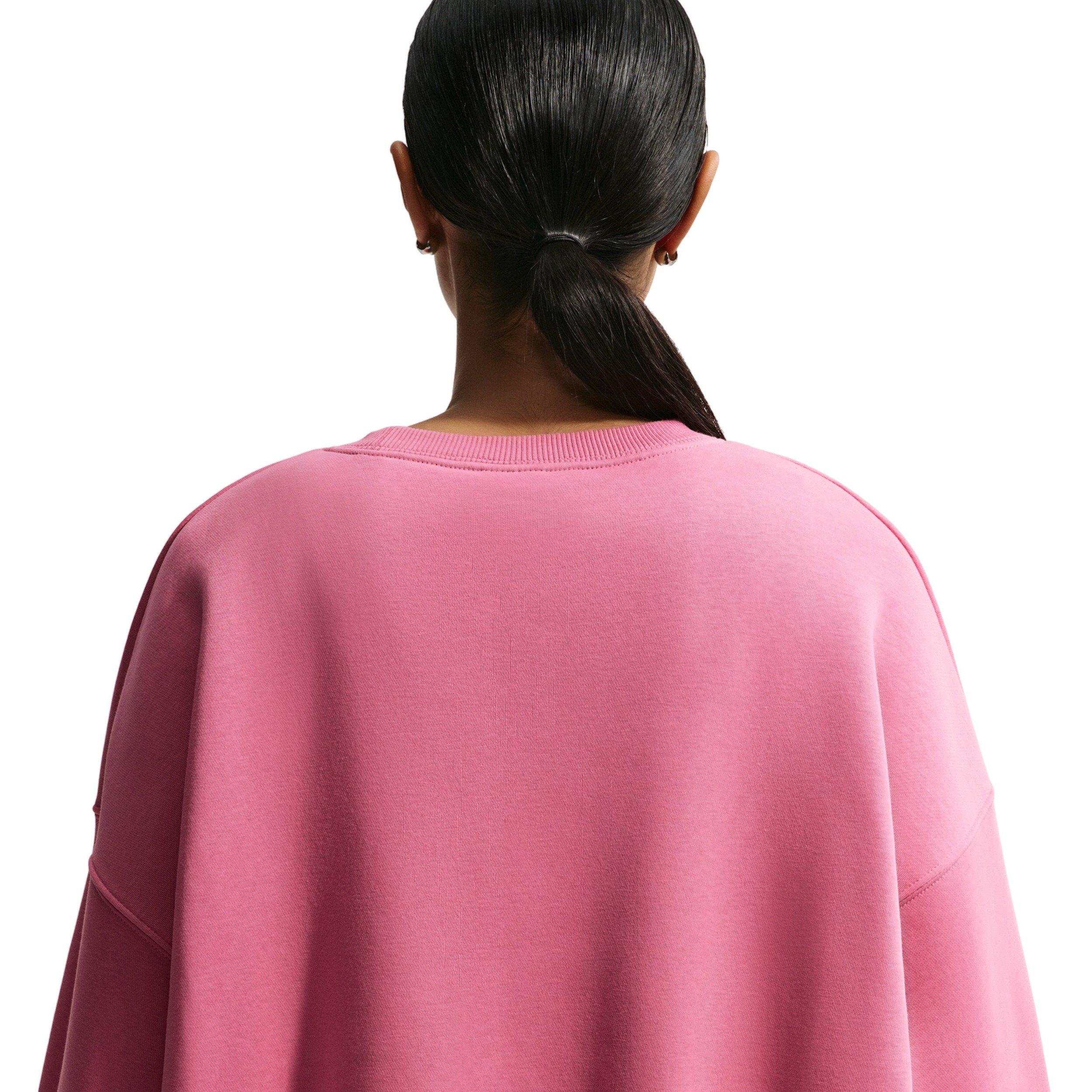 Nike Women's Sportswear Phoenix Fleece Over-Oversized Crew-Neck Sweatshirt - PINK Thumbnail View 2