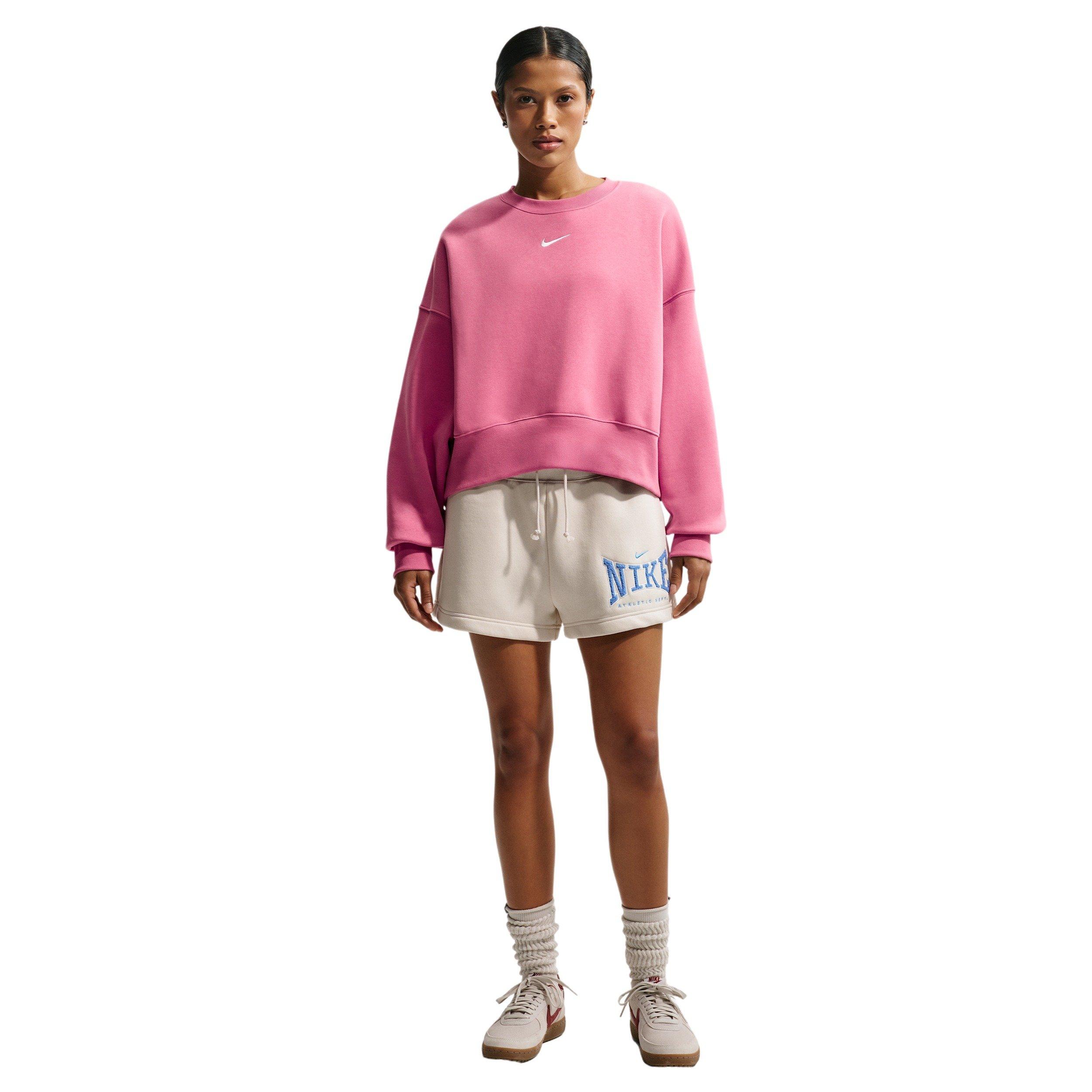 Nike Women's Sportswear Phoenix Fleece Over-Oversized Crew-Neck Sweatshirt - PINK Thumbnail View 4