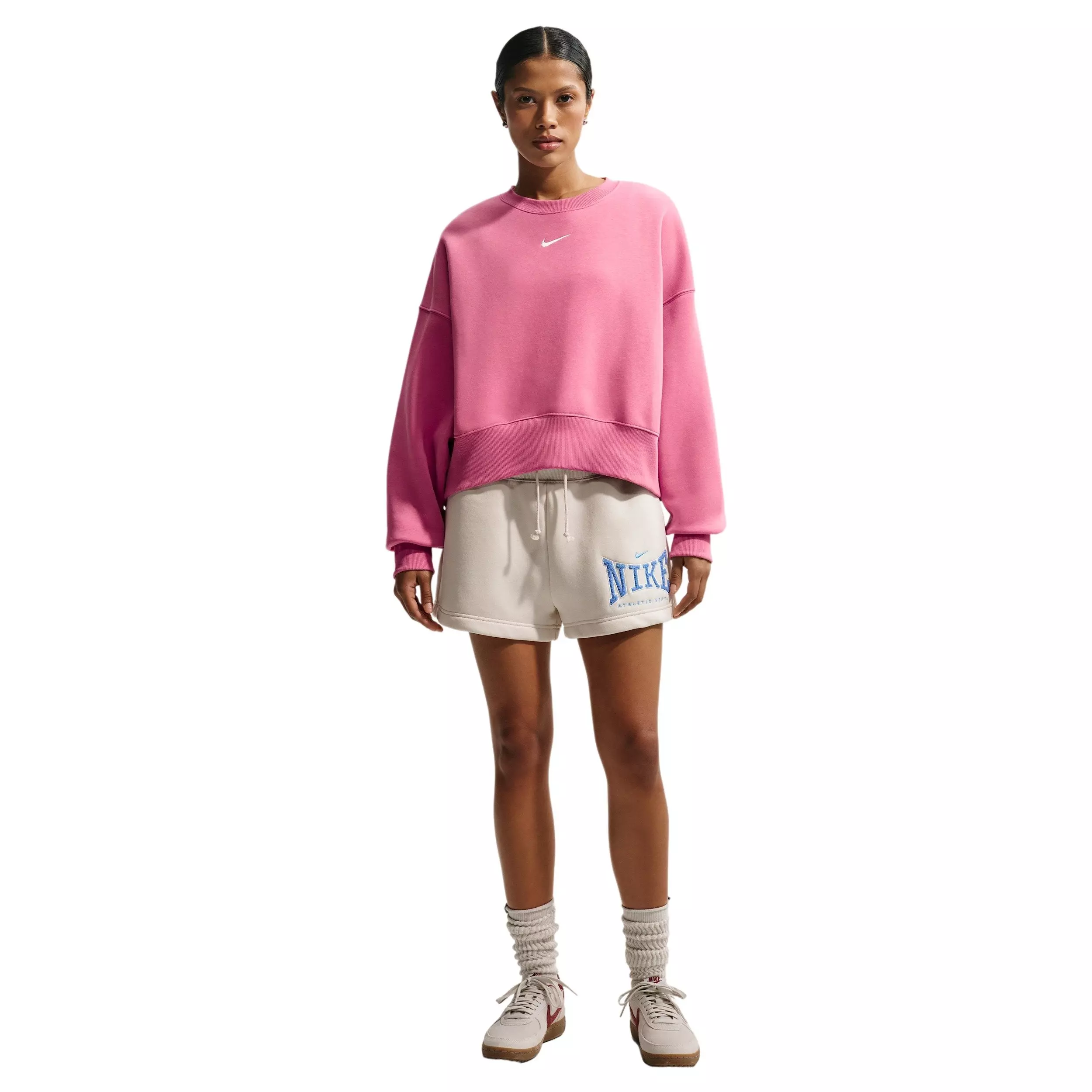 Nike Women's Sportswear Phoenix Fleece Over-Oversized Crew-Neck Sweatshirt - PINK
