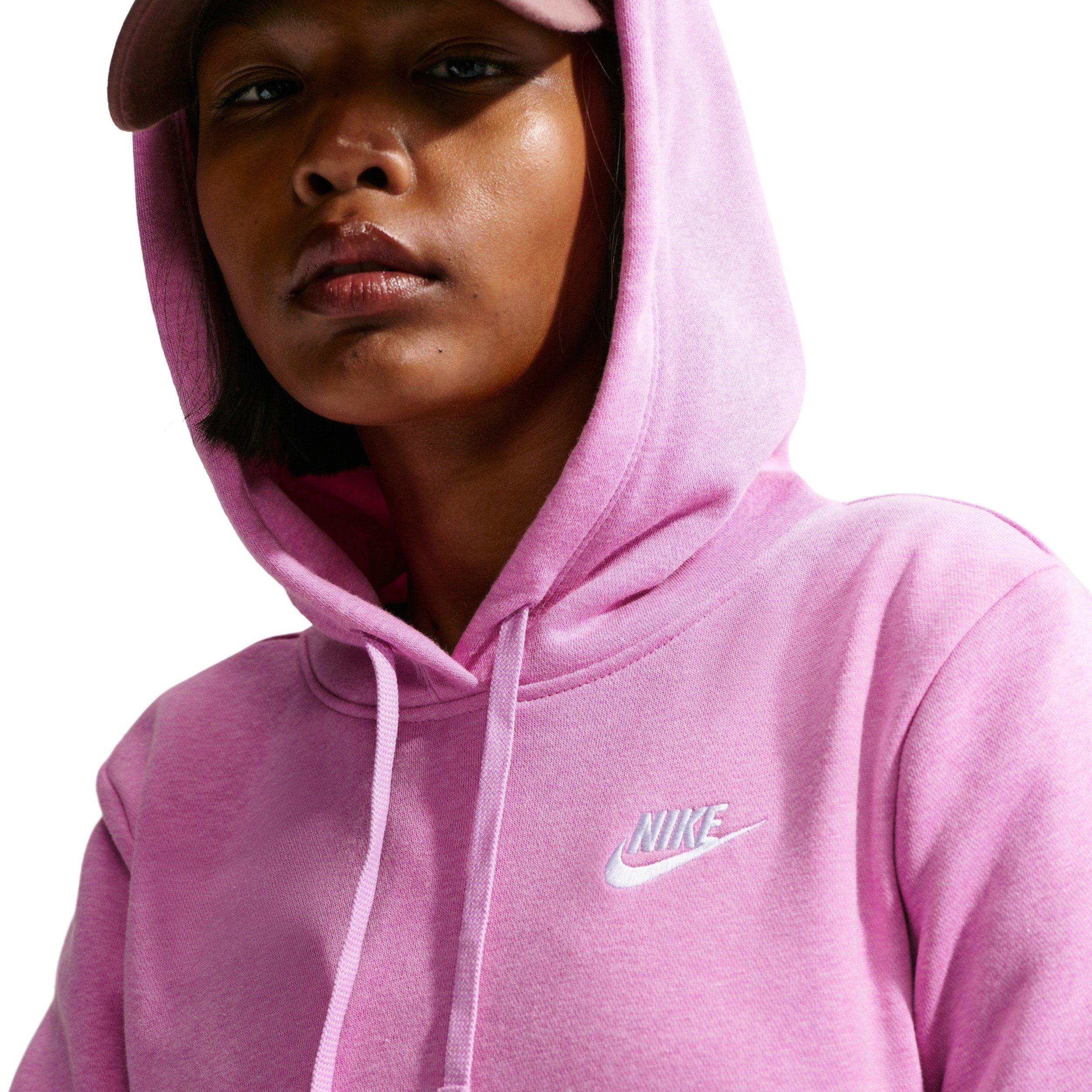 Nike Women's Sportswear Club Fleece Pullover Hoodie - Magenta - MAGENTA Thumbnail View 5