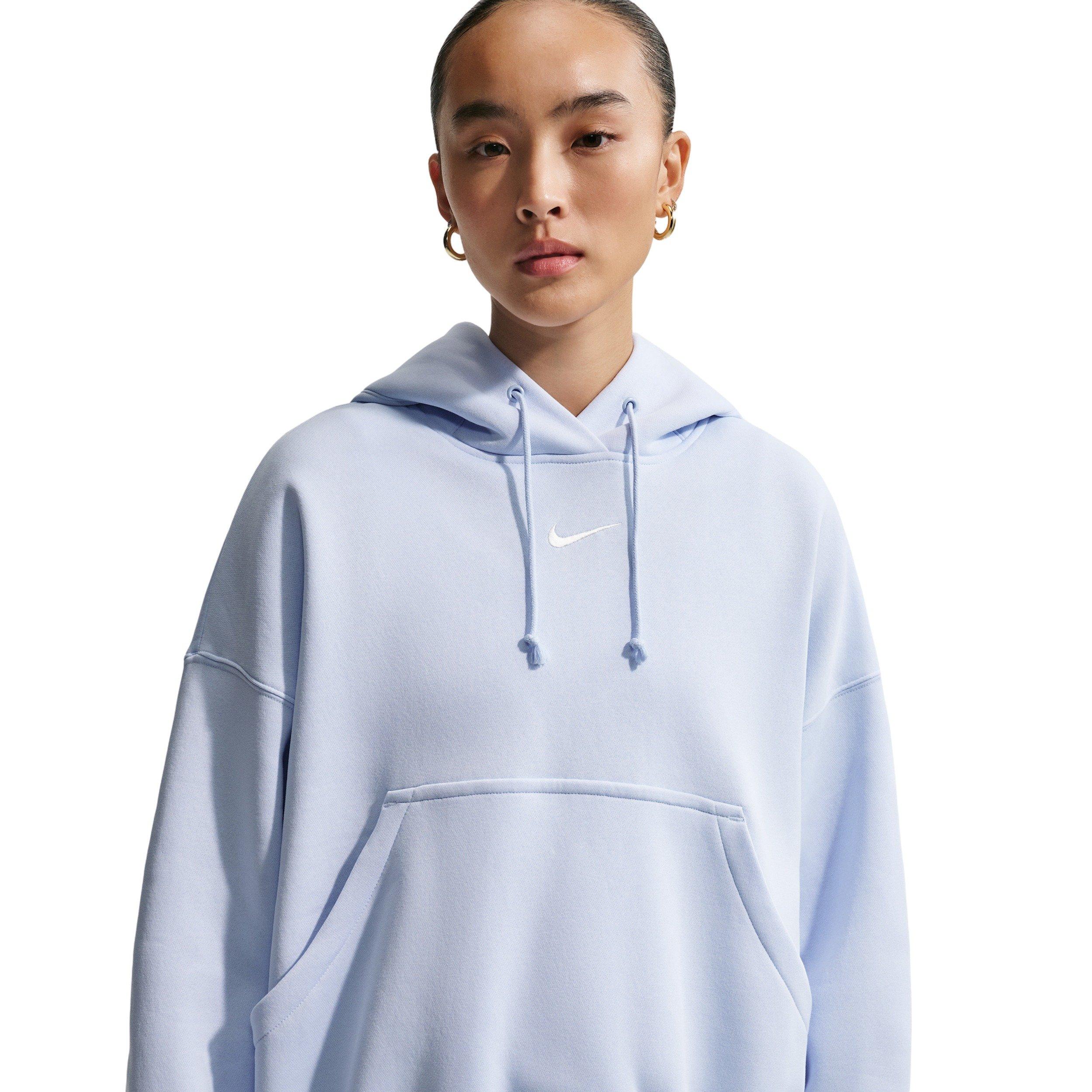Nike Women's Sportswear Phoenix Fleece Over-Oversized Pullover Hoodie - Light Blue - LIGHT BLUE Thumbnail View 3