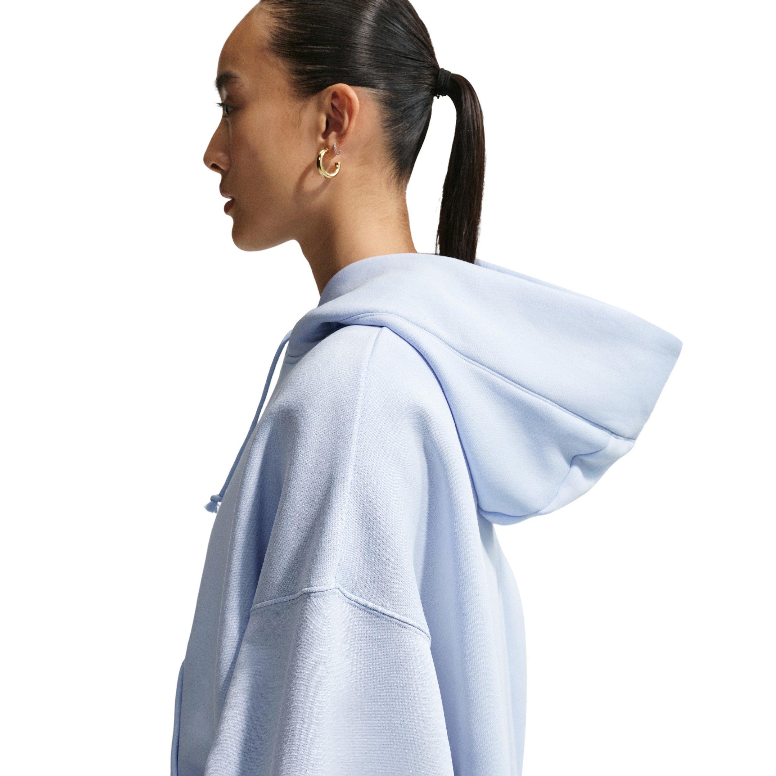 Nike Women's Sportswear Phoenix Fleece Over-Oversized Pullover Hoodie - Light Blue - LIGHT BLUE Thumbnail View 4