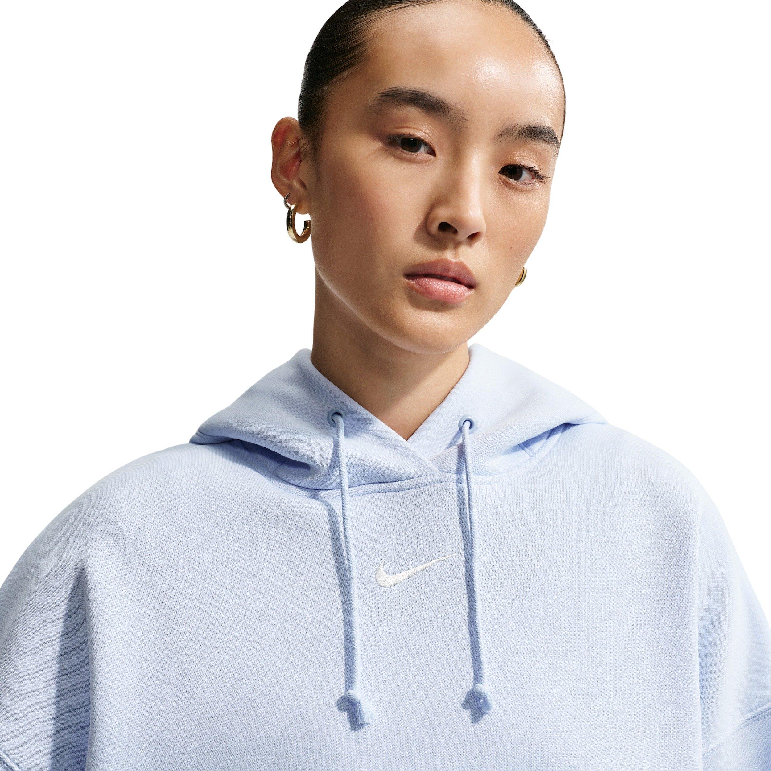 Nike Women's Sportswear Phoenix Fleece Over-Oversized Pullover Hoodie - Light Blue - LIGHT BLUE Thumbnail View 5
