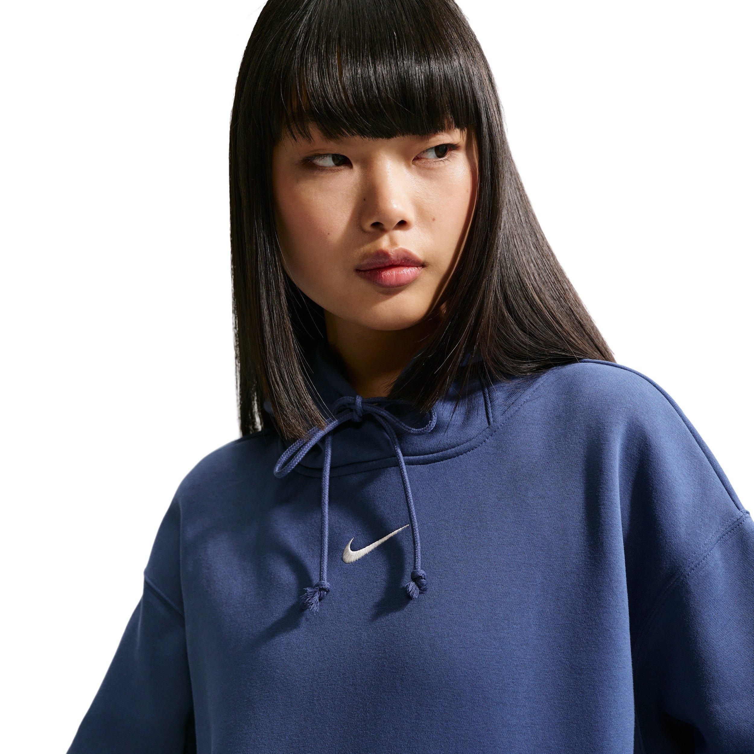 Nike Women's Sportswear Phoenix Fleece Oversized Pullover Hoodie - NAVY Thumbnail View 3