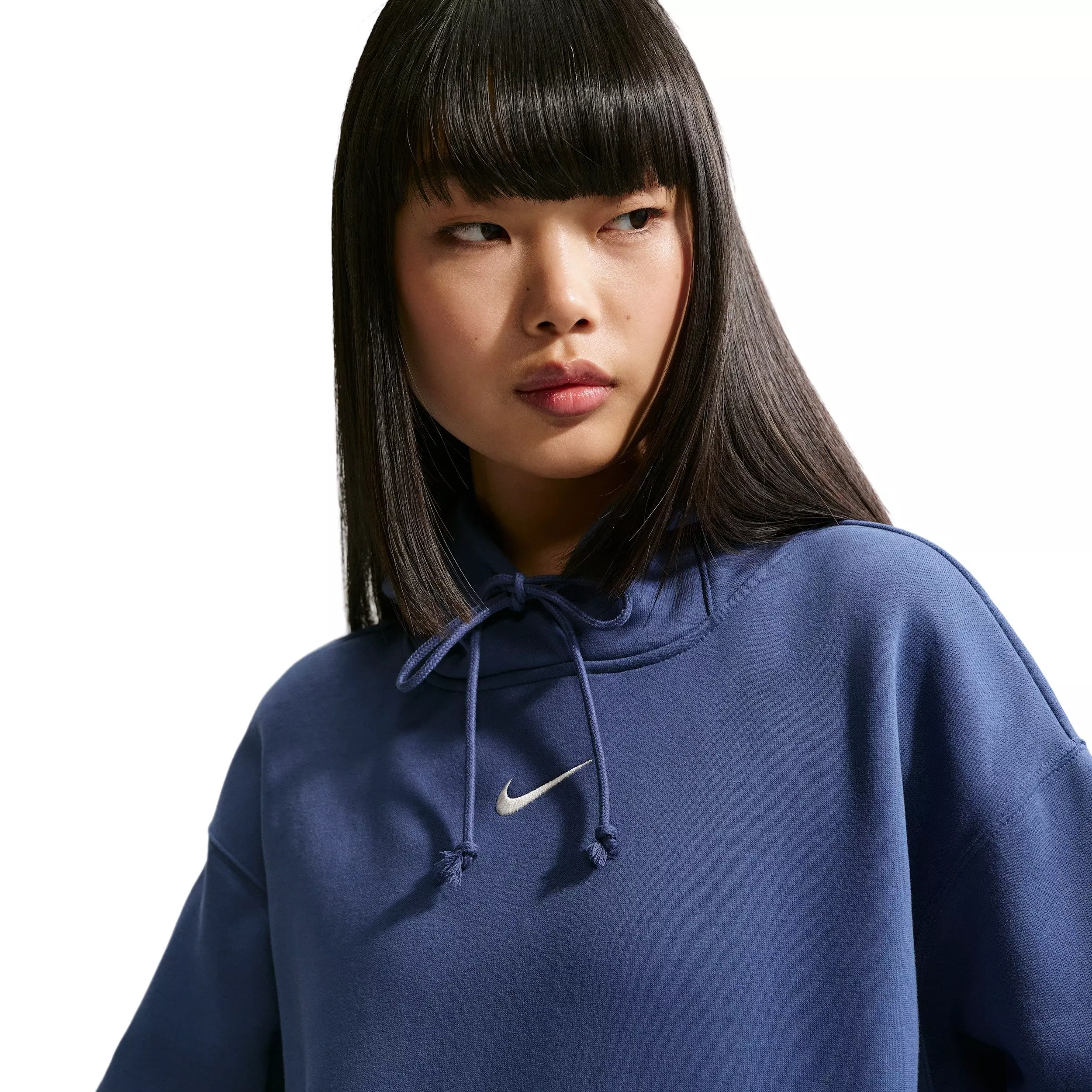 Nike Women's Sportswear Phoenix Fleece Oversized Pullover Hoodie - NAVY