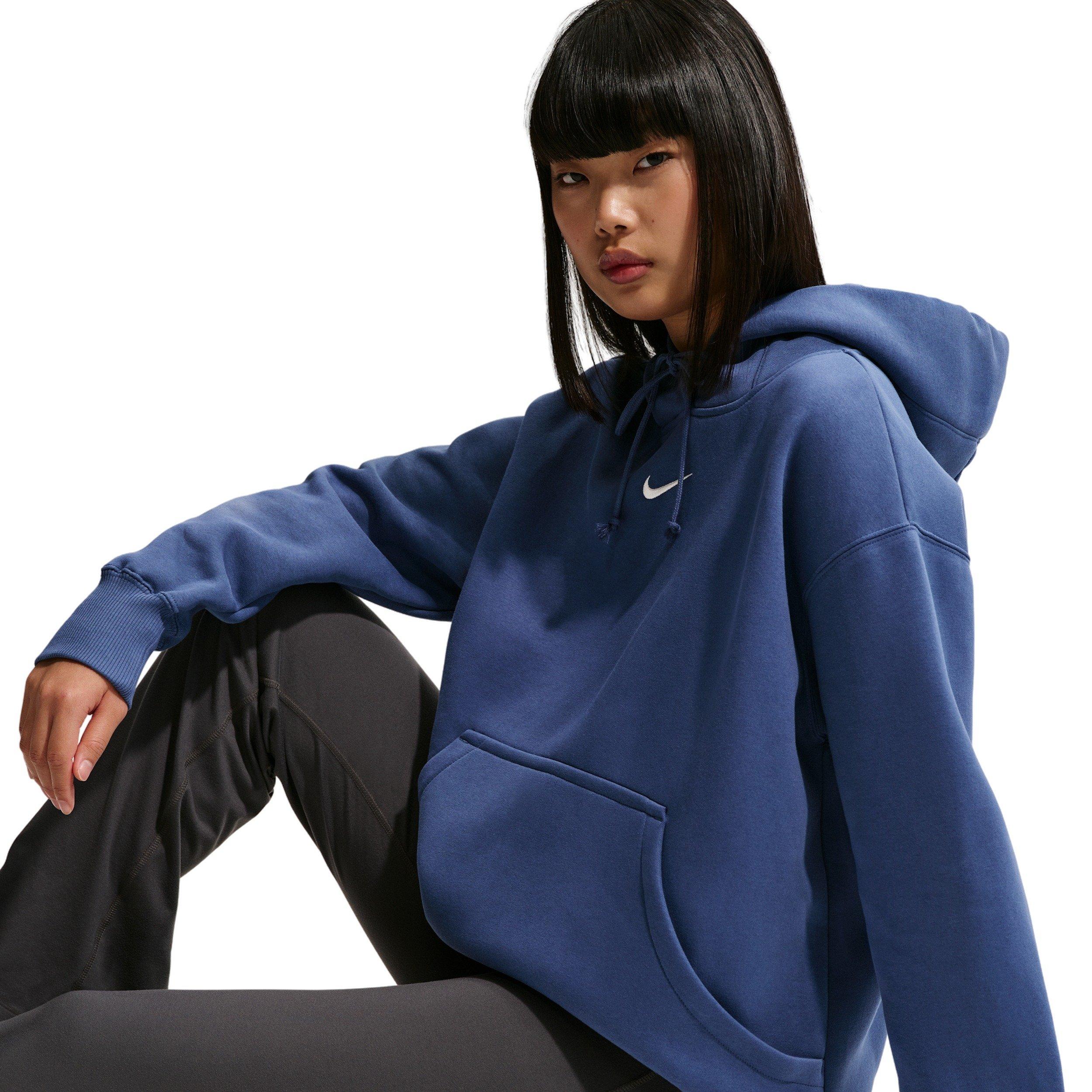 Nike Women's Sportswear Phoenix Fleece Oversized Pullover Hoodie - NAVY Thumbnail View 5