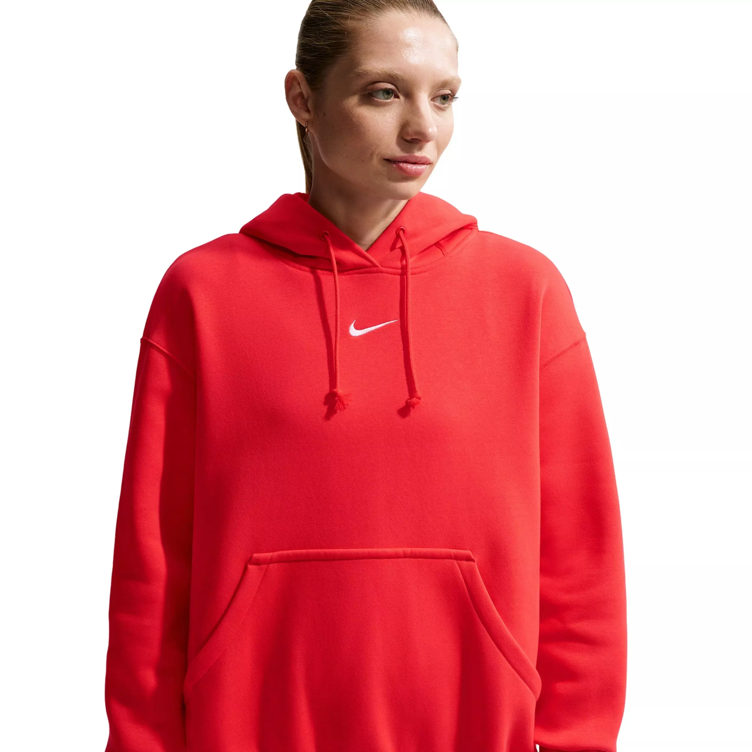Nike Women's Sportswear Phoenix Fleece Oversized Pullover Hoodie - CRIMSON