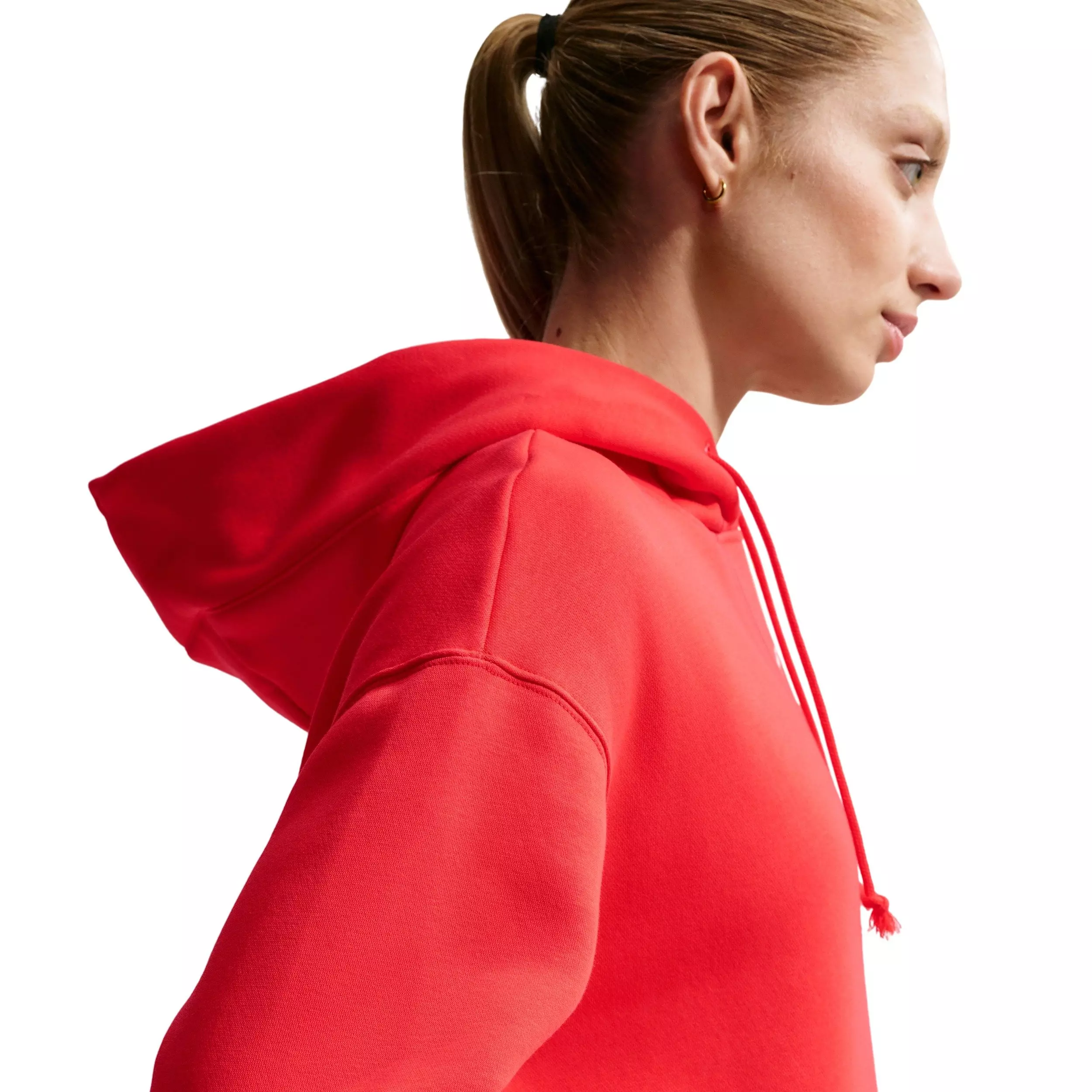 Nike Women's Sportswear Phoenix Fleece Oversized Pullover Hoodie - CRIMSON