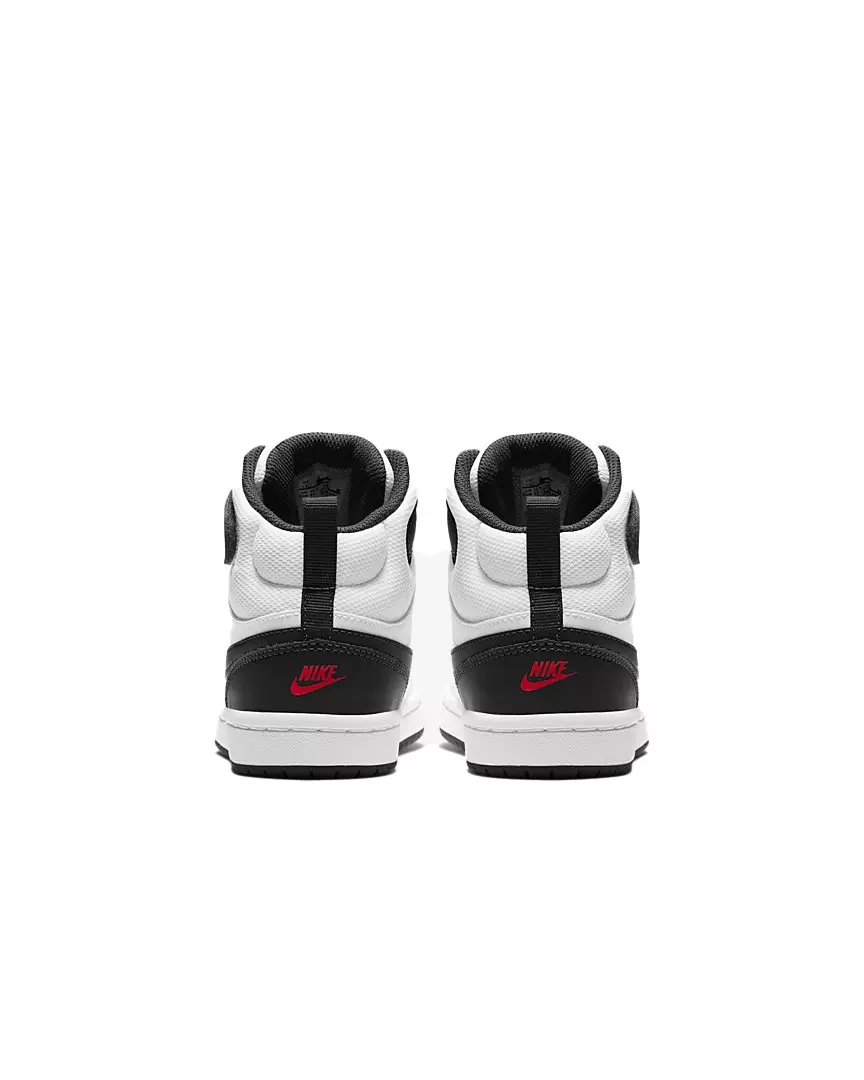 Nike Court Borough Mid 2 "White/Black/Red" Preschool Boys' Shoe - WHITE