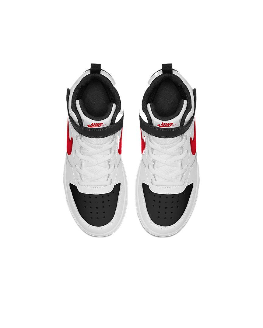 Nike Court Borough Mid 2 Preschool Boys' "White/Black/Red" Shoe