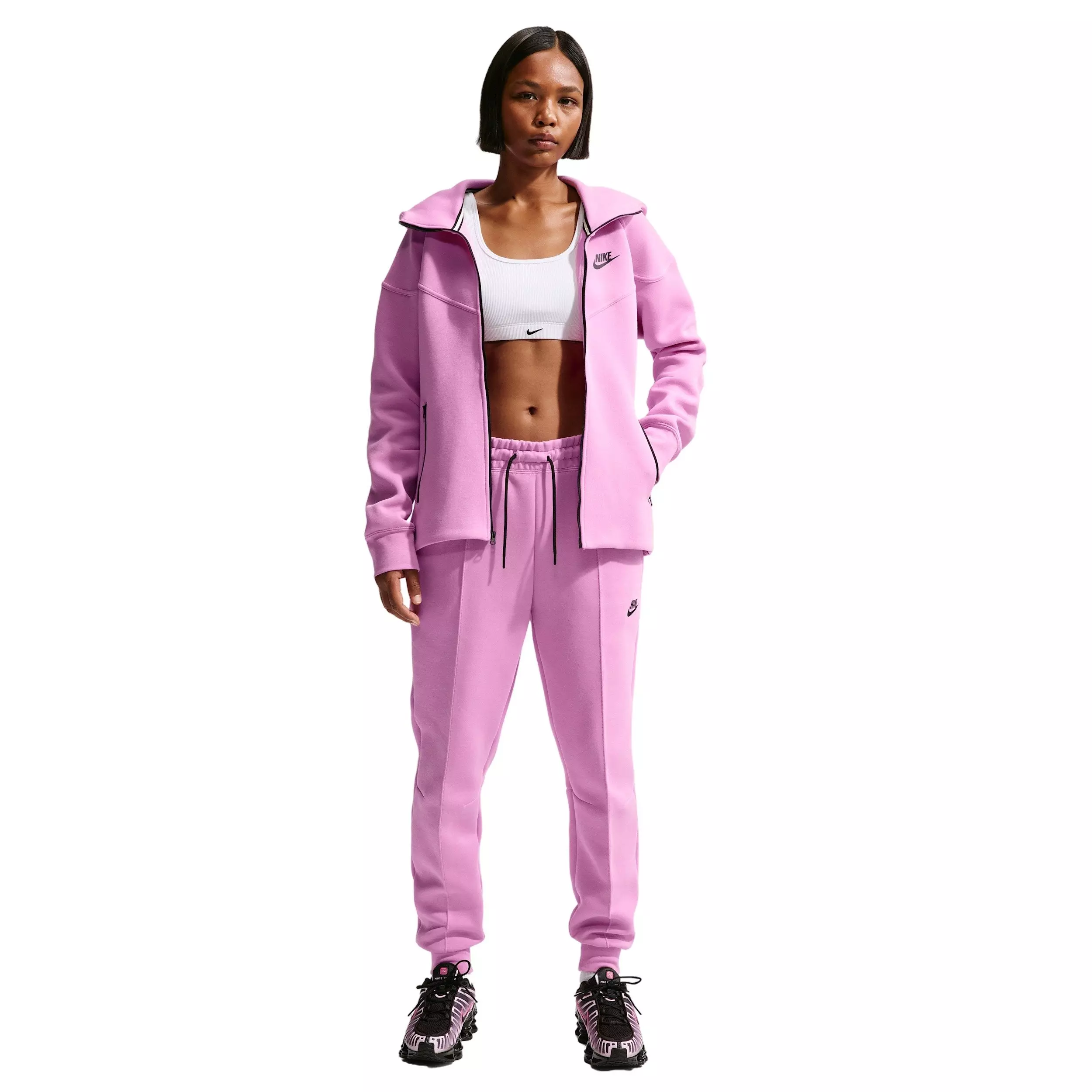 Nike Women's Sportswear Tech Fleece Windrunner Full-Zip Hooded Jacket - Light Magenta - LIGHT MAGENTA
