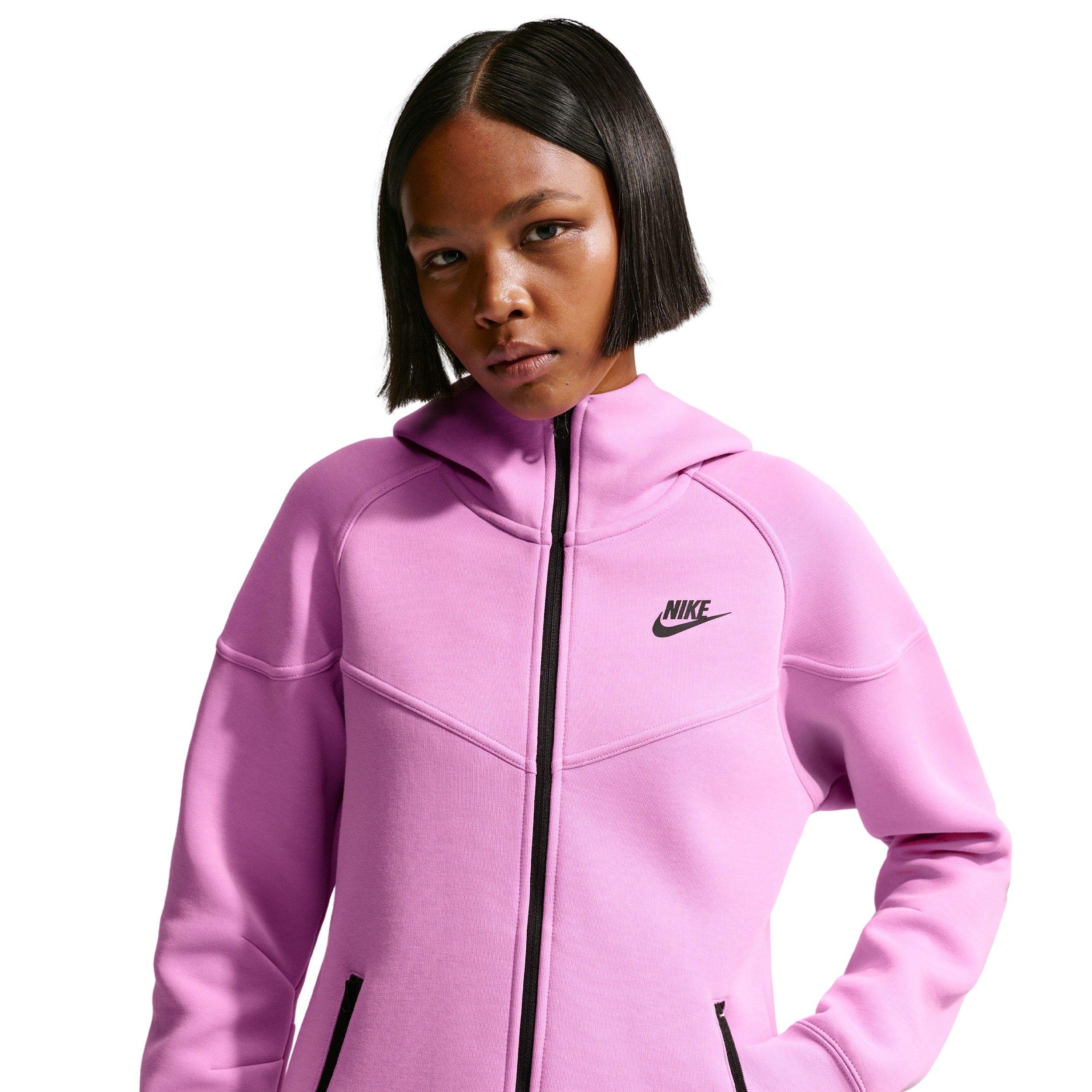 Nike Women's Sportswear Tech Fleece Windrunner Full-Zip Hooded Jacket - Light Magenta - LIGHT MAGENTA Thumbnail View 3