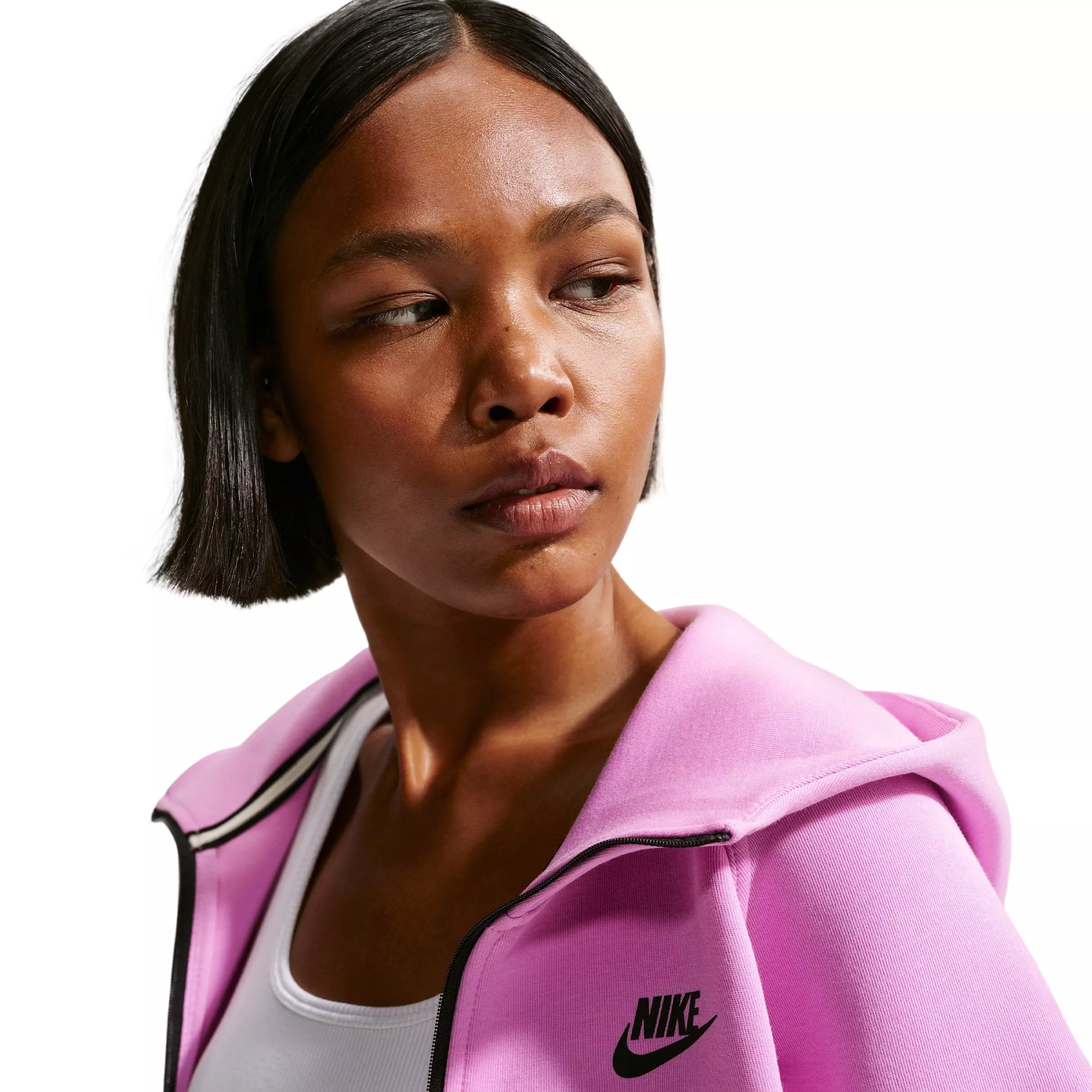 Nike Women's Sportswear Tech Fleece Windrunner Full-Zip Hooded Jacket - Light Magenta - LIGHT MAGENTA