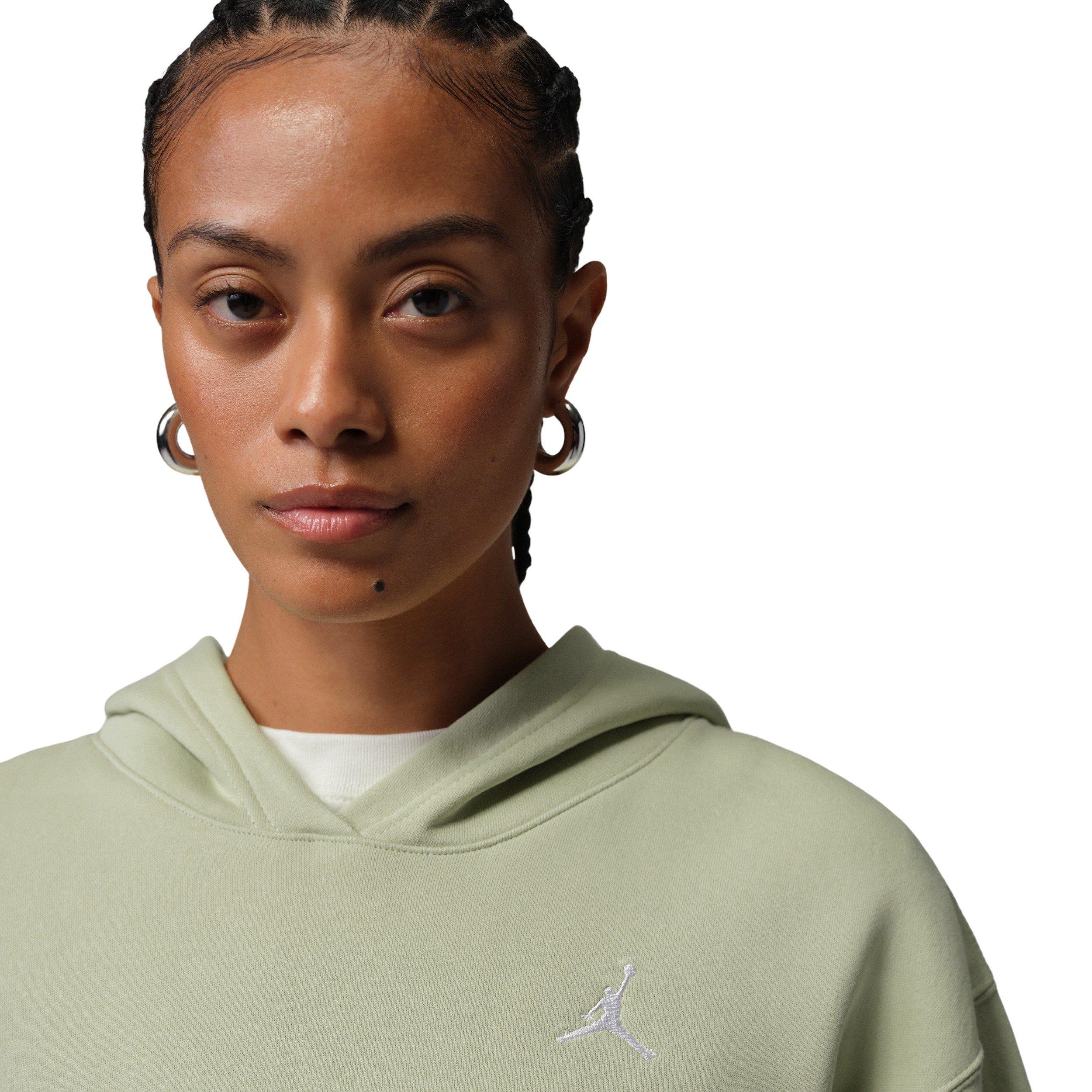 Jordan Women's Brooklyn Fleece Pullover Hoodie - OLIVE/WHITE Thumbnail View 3