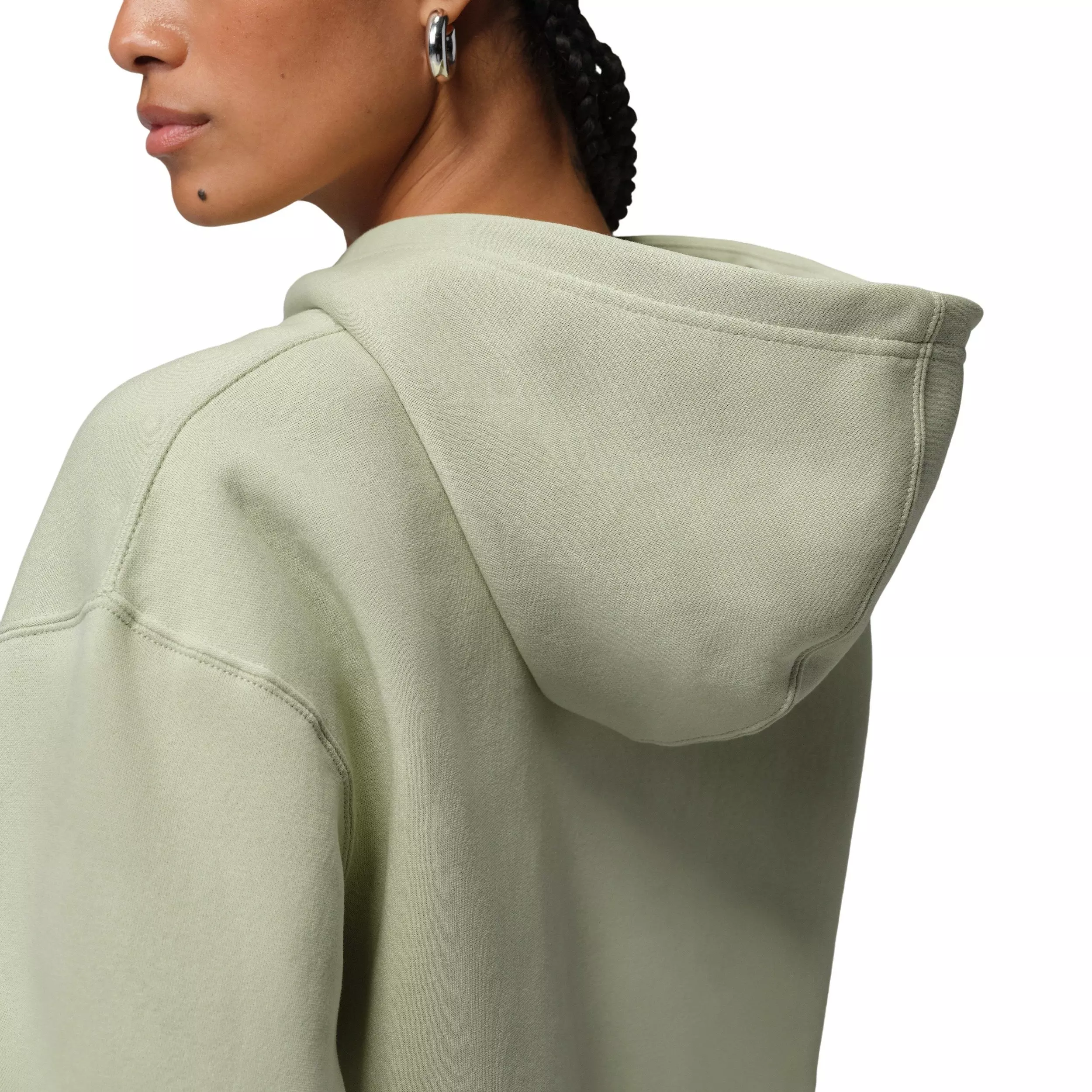 Jordan Women's Brooklyn Fleece Pullover Hoodie - OLIVE/WHITE