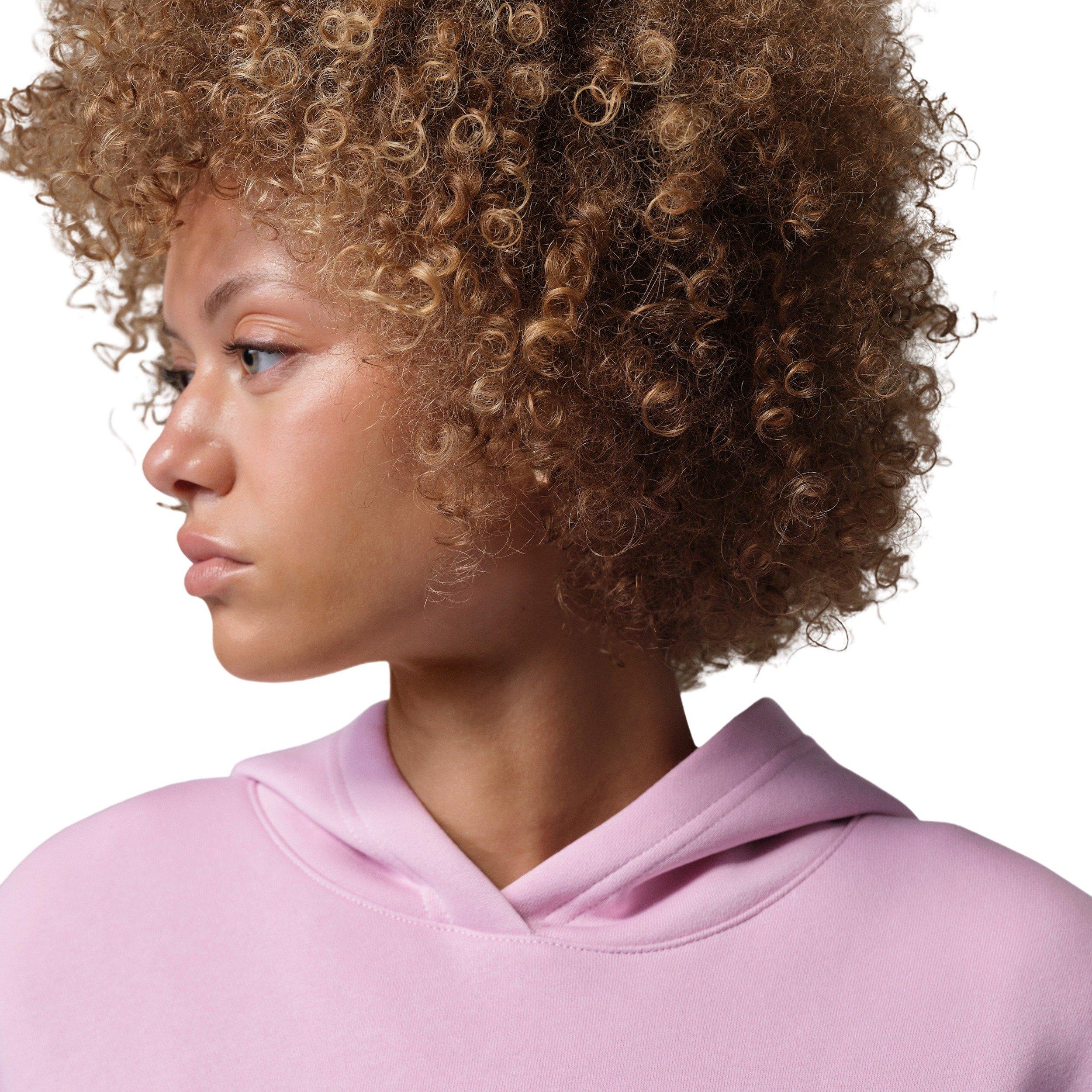 Jordan Women's Brooklyn Fleece Pullover Hoodie - PINK/WHITE Thumbnail View 3