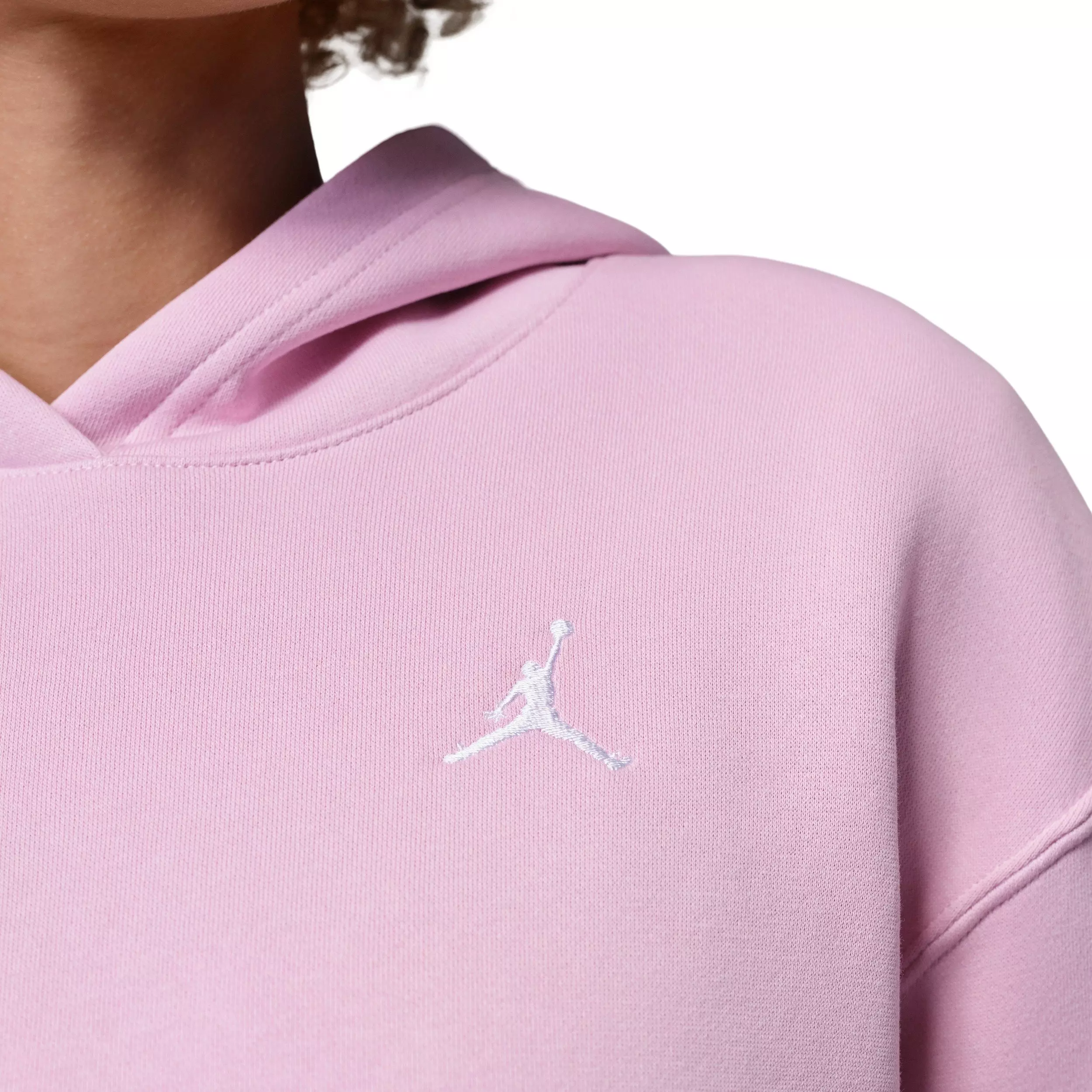 Jordan Women's Brooklyn Fleece Pullover Hoodie - PINK/WHITE