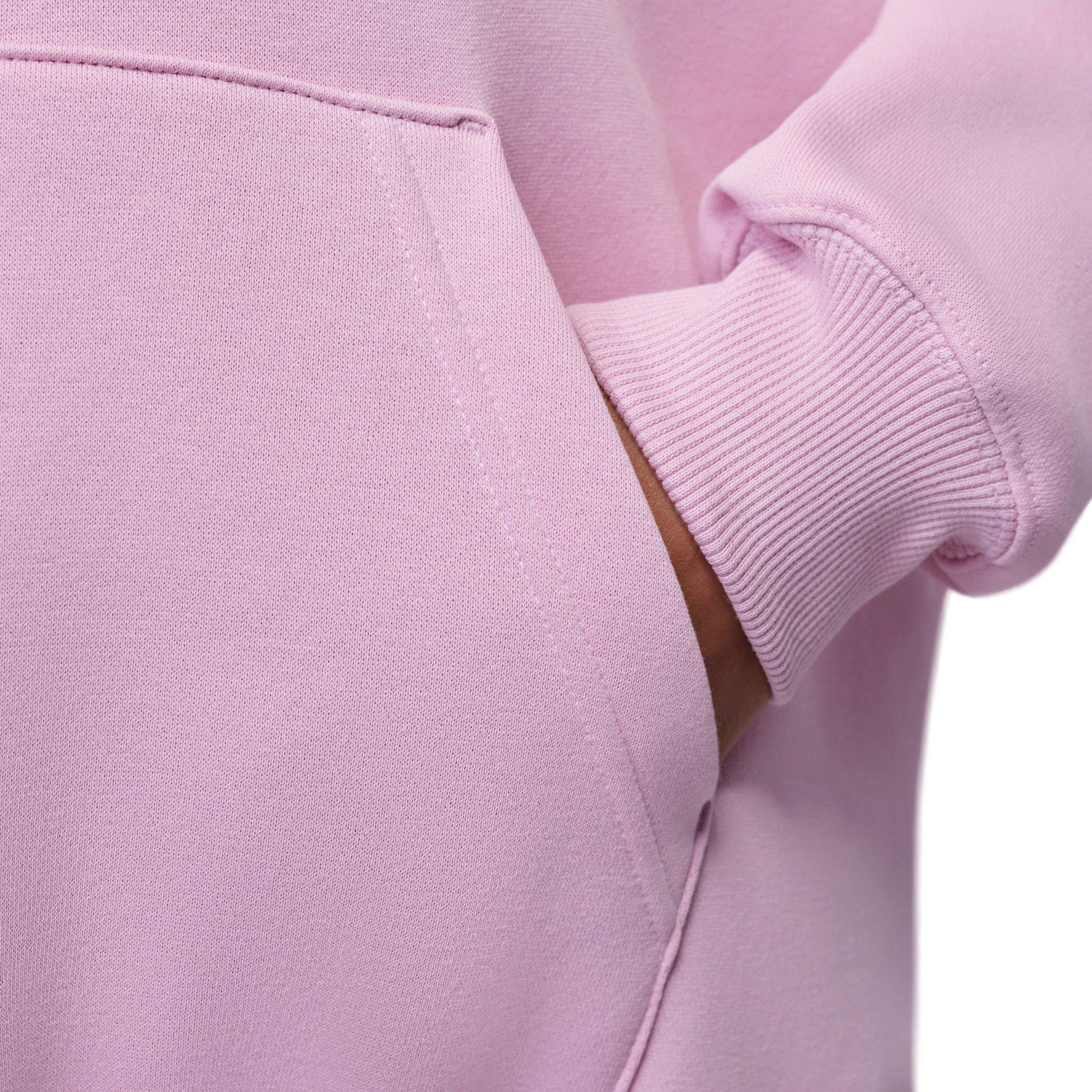 Jordan Women's Brooklyn Fleece Pullover Hoodie - PINK/WHITE Thumbnail View 5