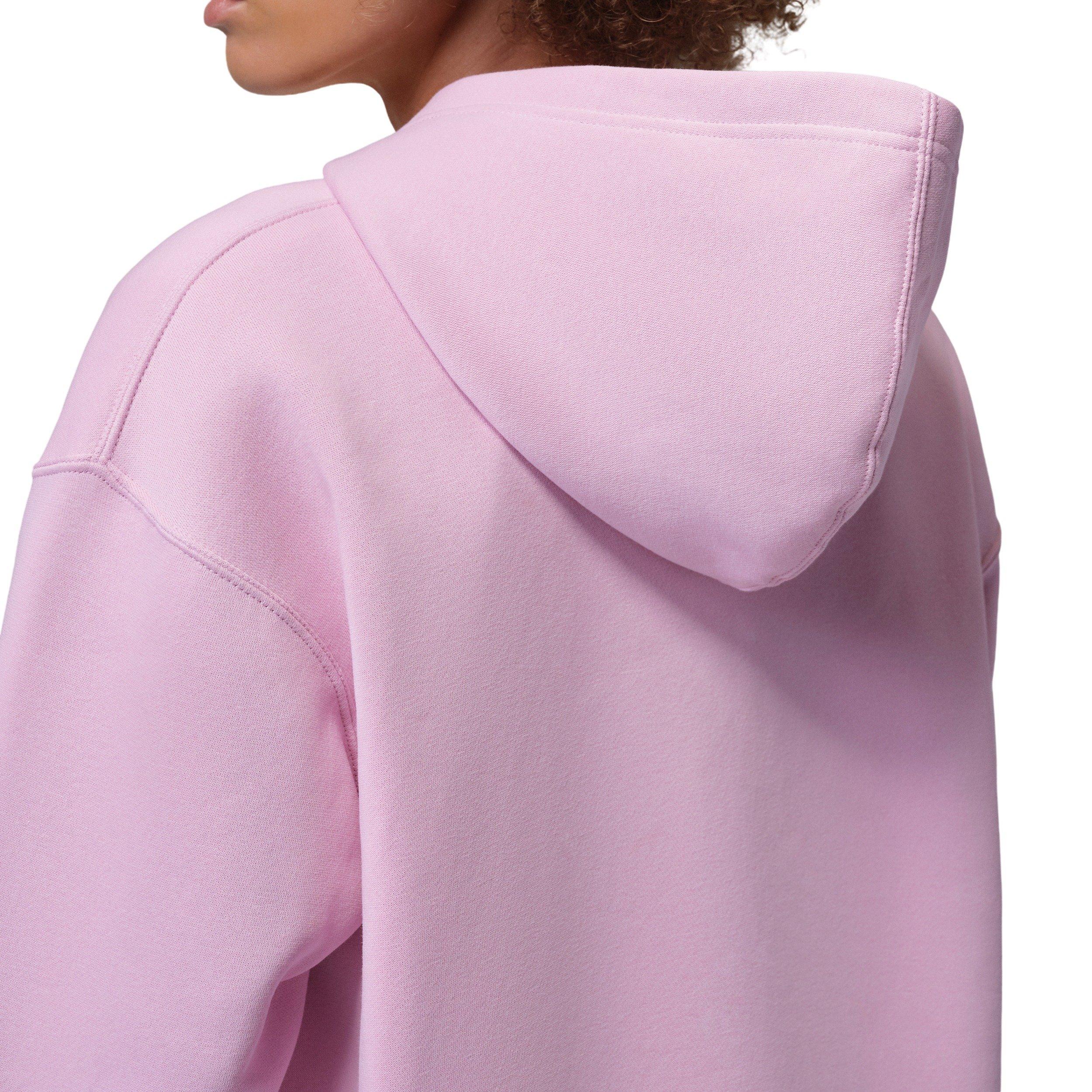 Jordan Women's Brooklyn Fleece Pullover Hoodie - PINK/WHITE Thumbnail View 6