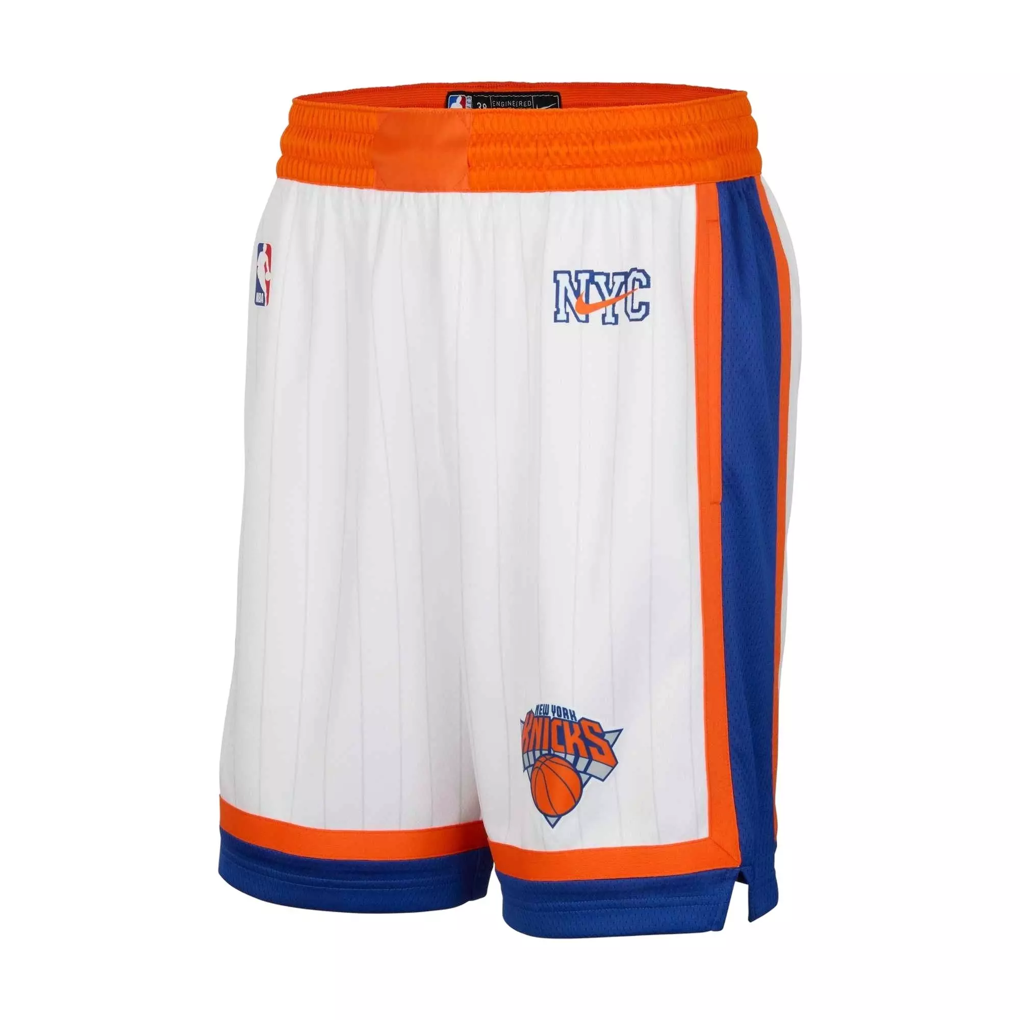 Nike Men's Dri-FIT NBA New York Knicks​ Swingman CE Shorts -White​/Orange - WHITE/ORANGE