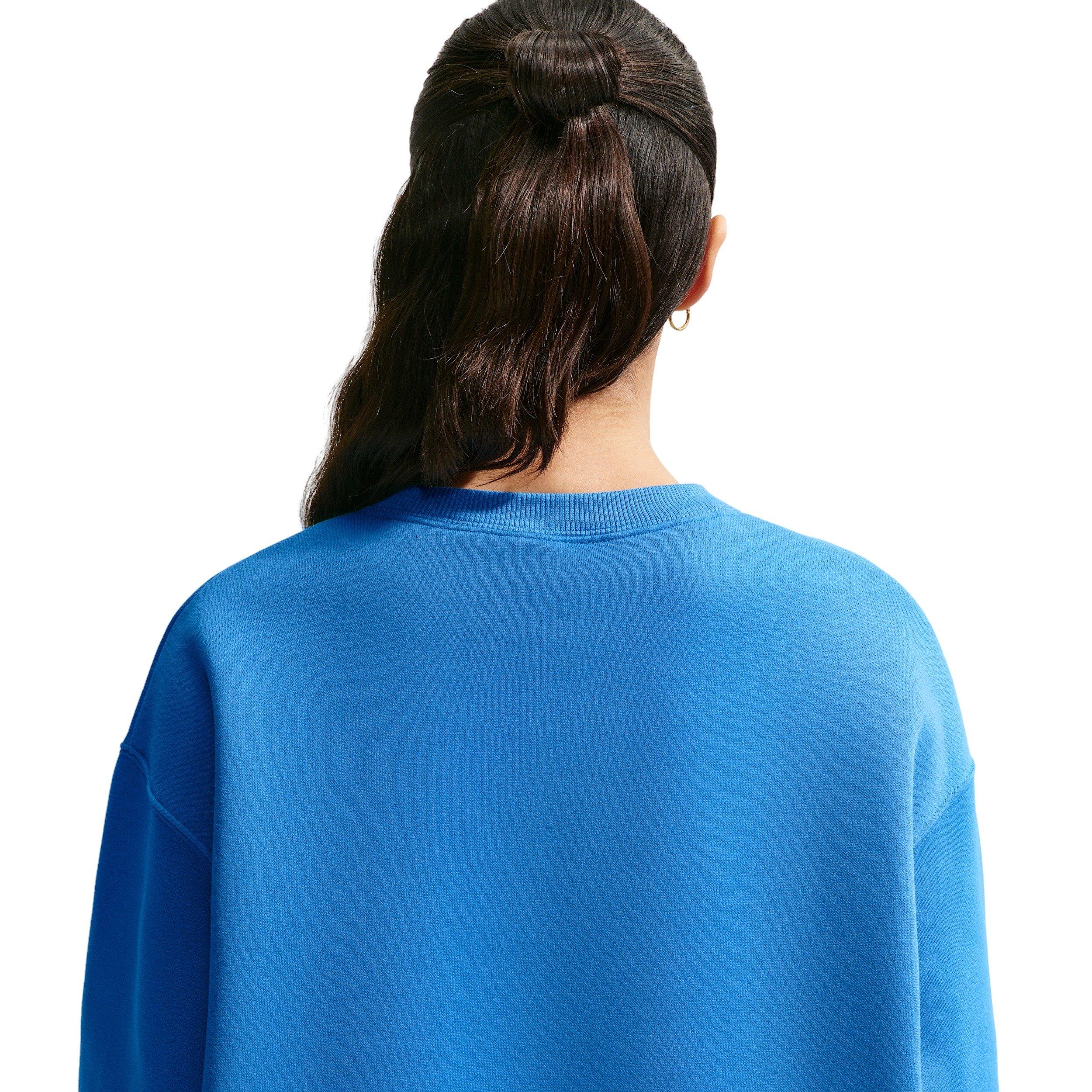 Nike Women's Sportswear Phoenix Fleece Oversized Crew-Neck Sweatshirt - LT BLUE Thumbnail View 2