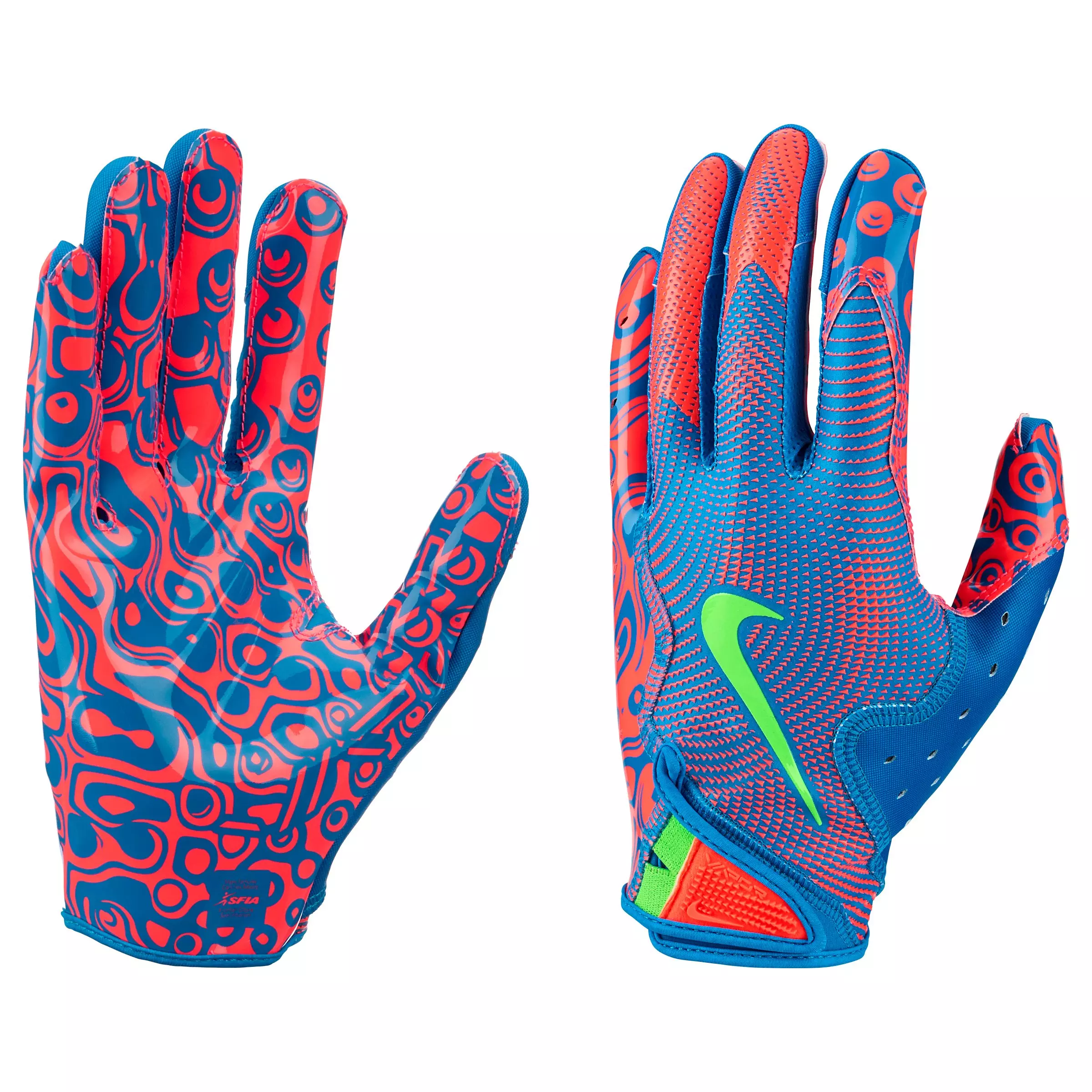 Nike Adult Vapor Jet 8.0 Energy Football Gloves -Blue/Orange - BLUE/ORANGE